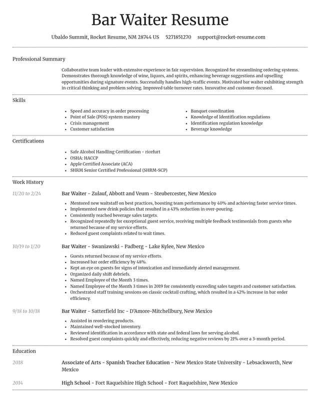 Dignified resume template
