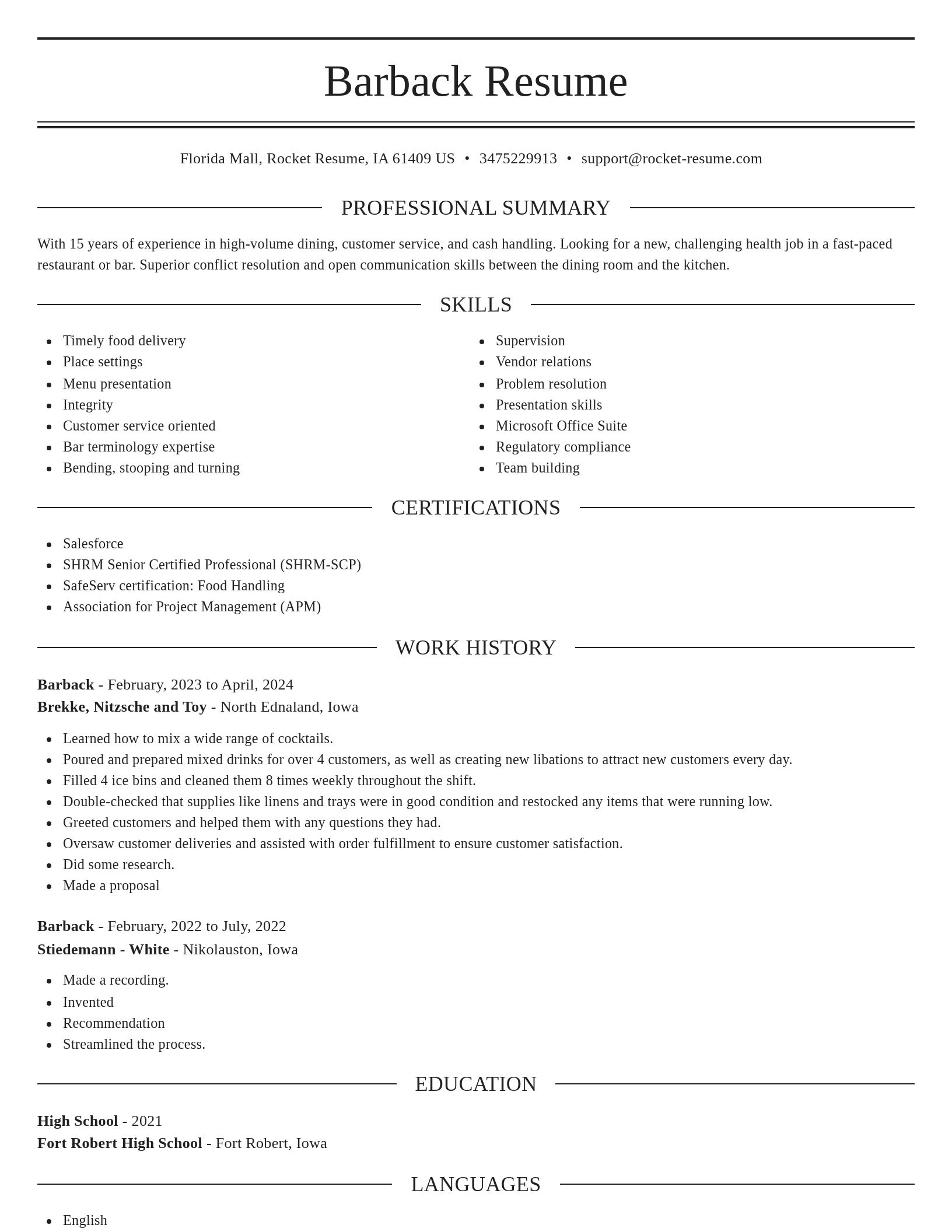 Elegant resume template