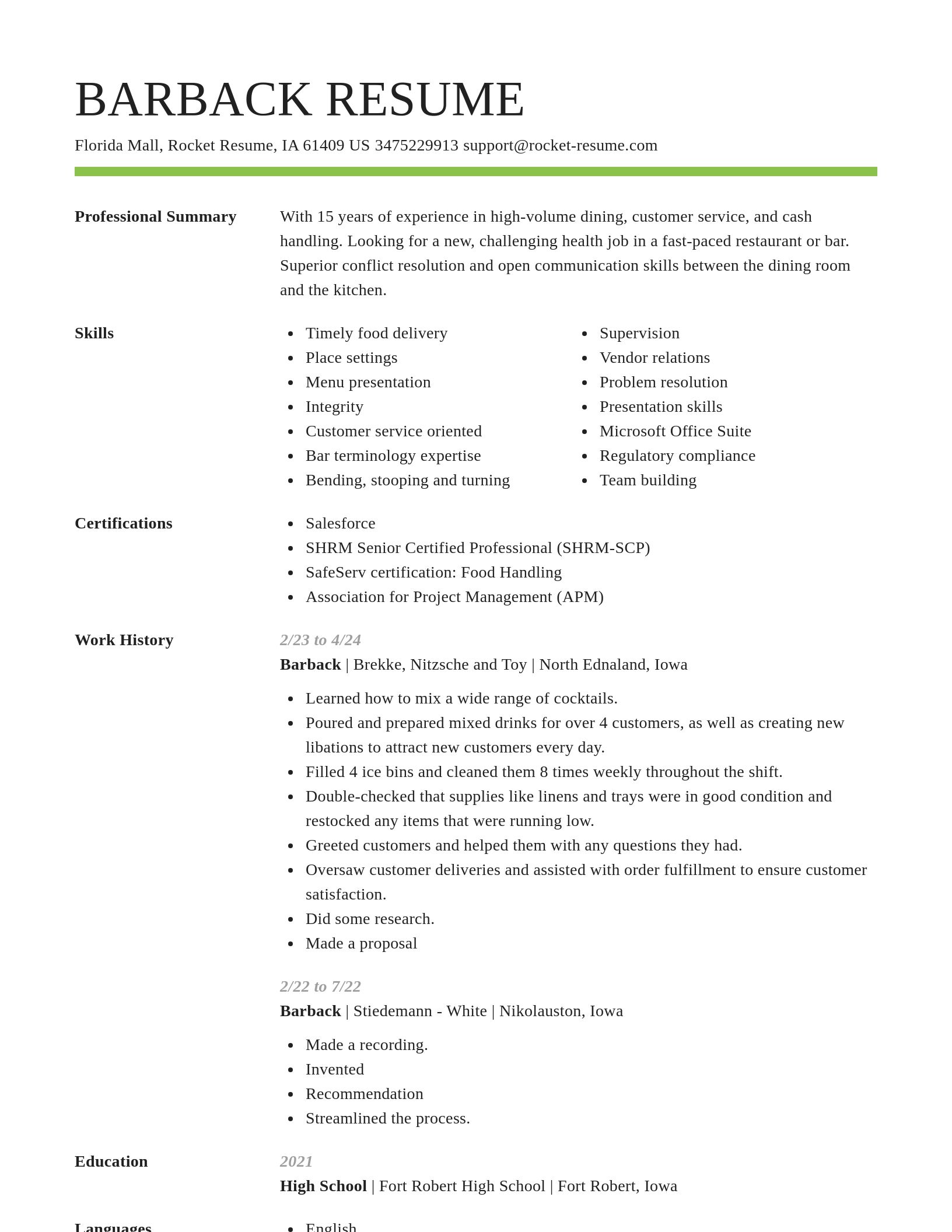 Smart resume template