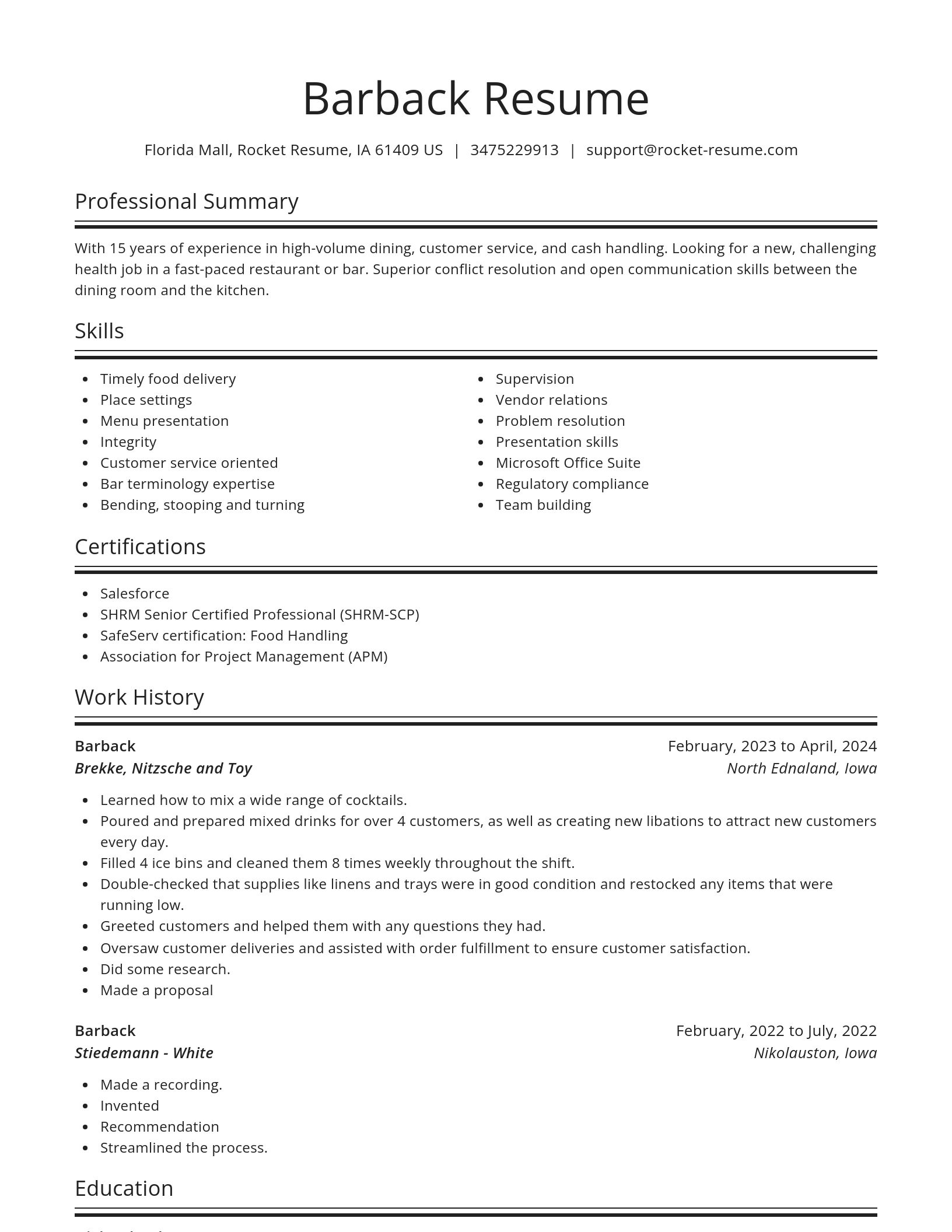 Spotlight resume template