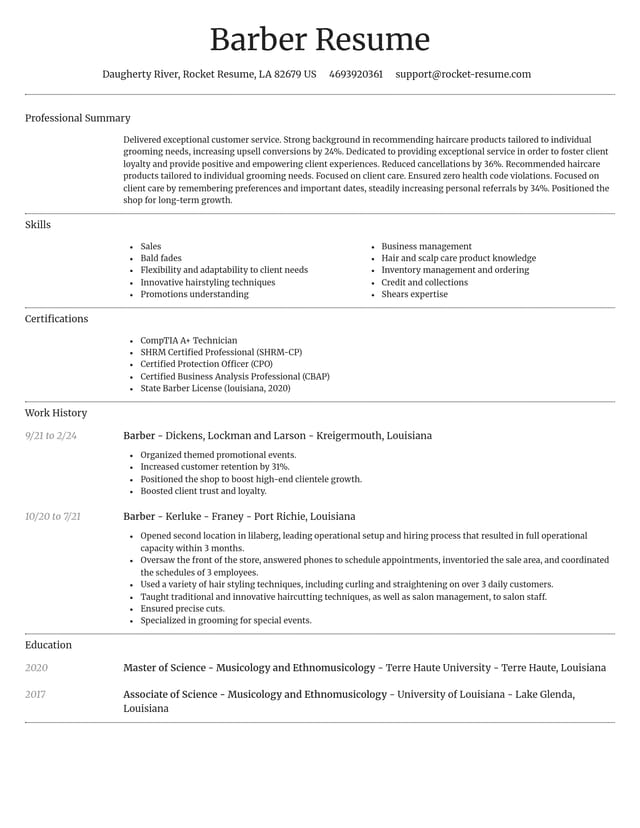 Dignified resume template