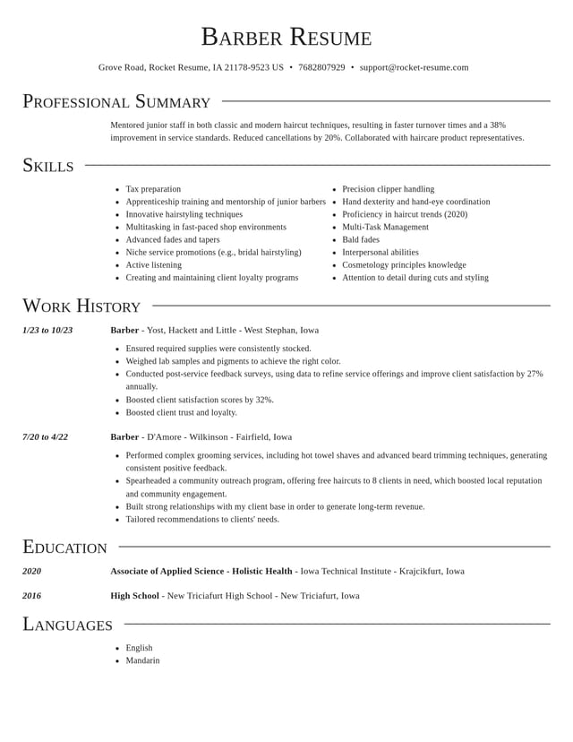Director resume template