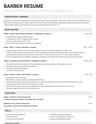 Barber resume template