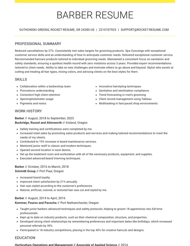 Grand resume template