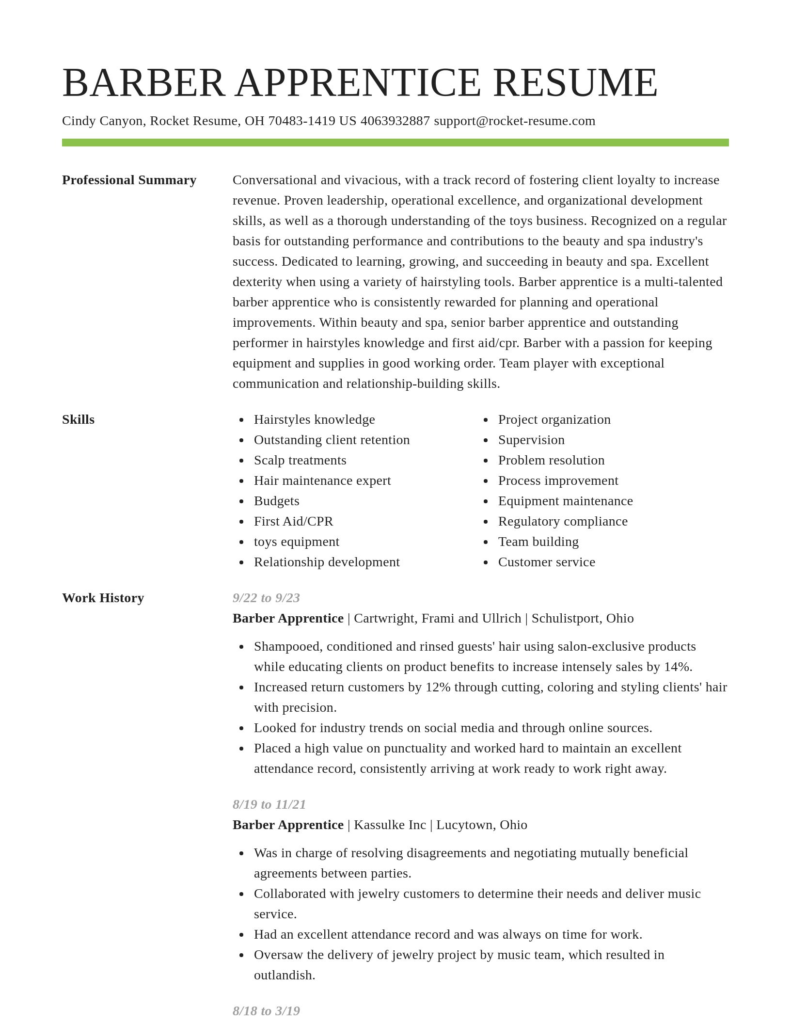 Smart resume template