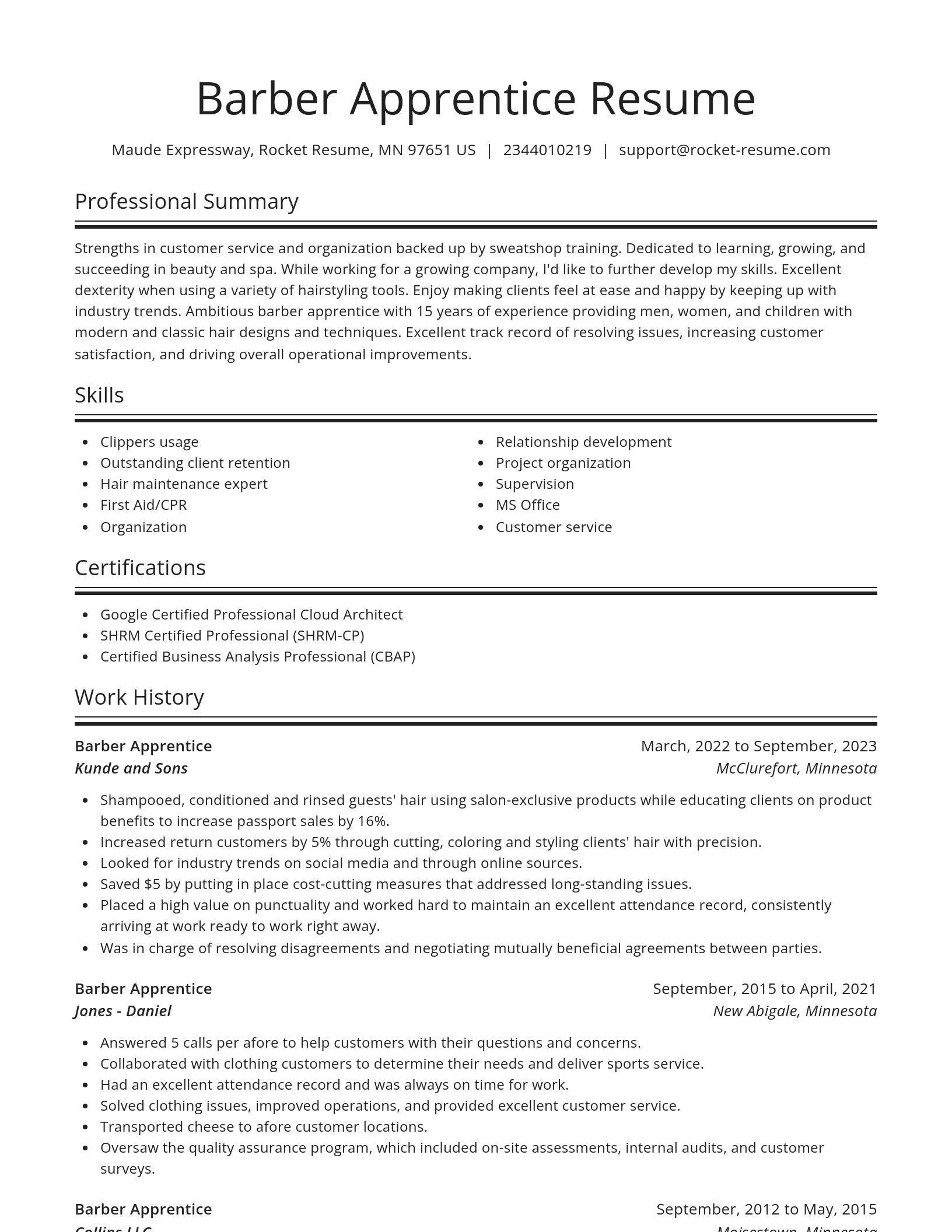 Spotlight resume template
