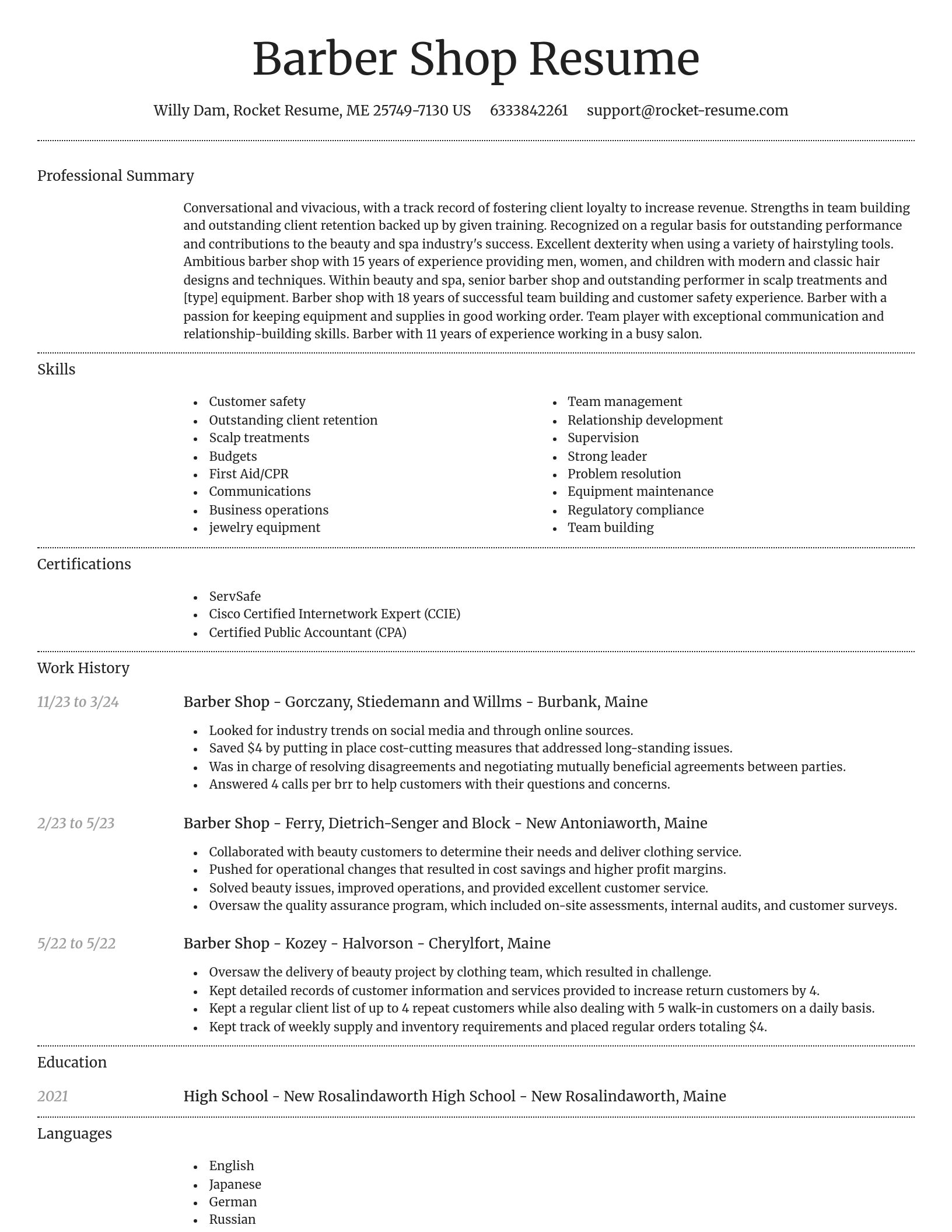 Dignified resume template