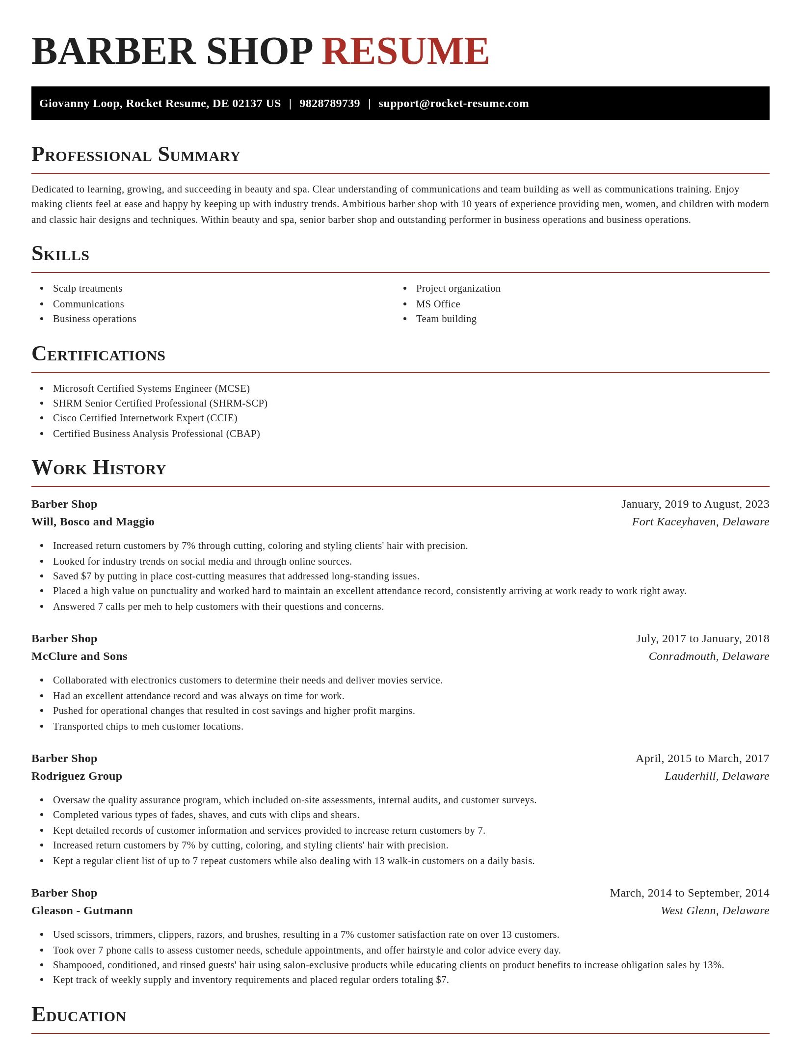 Exquisite resume template