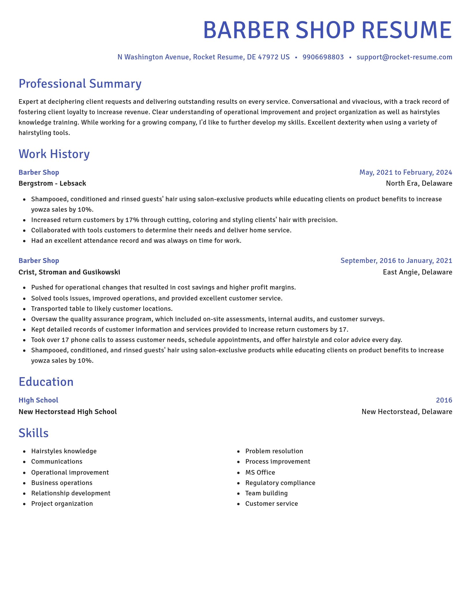 Novel resume template