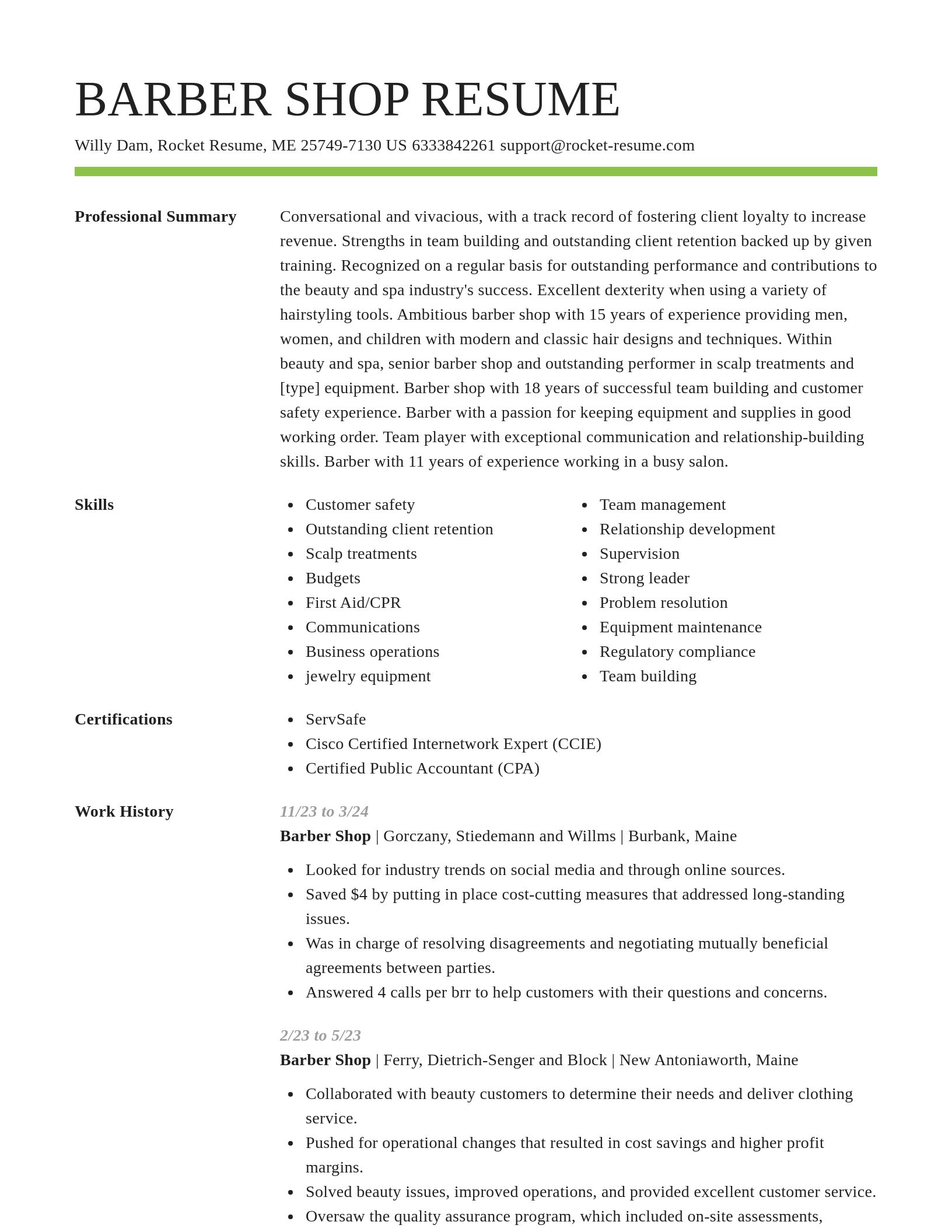 Smart resume template