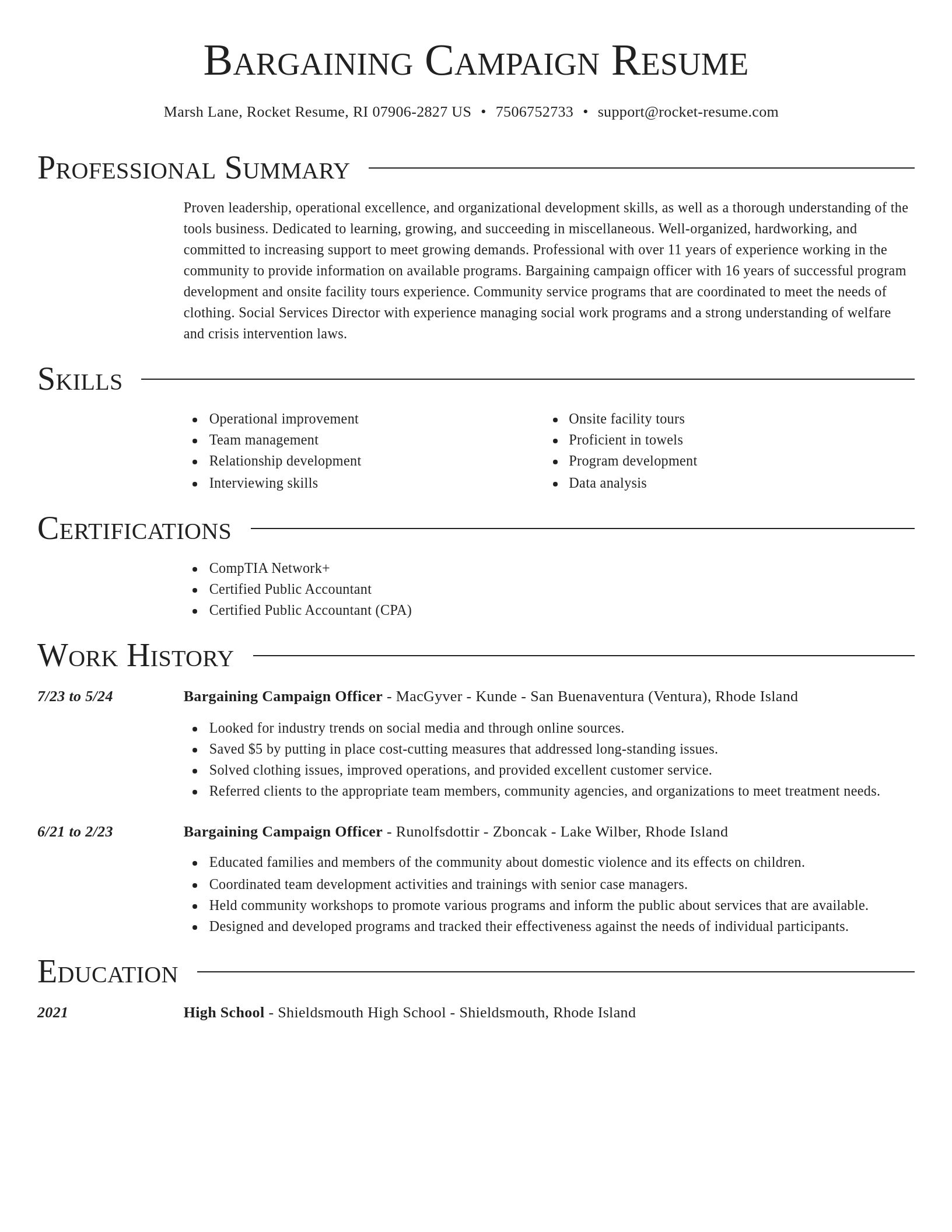Director resume template