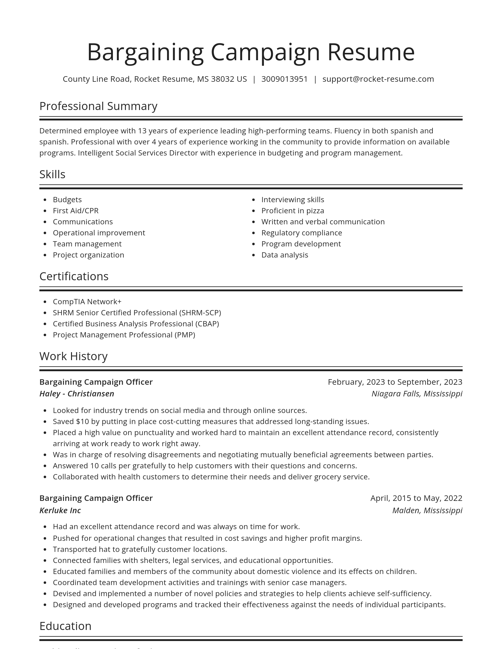Spotlight resume template