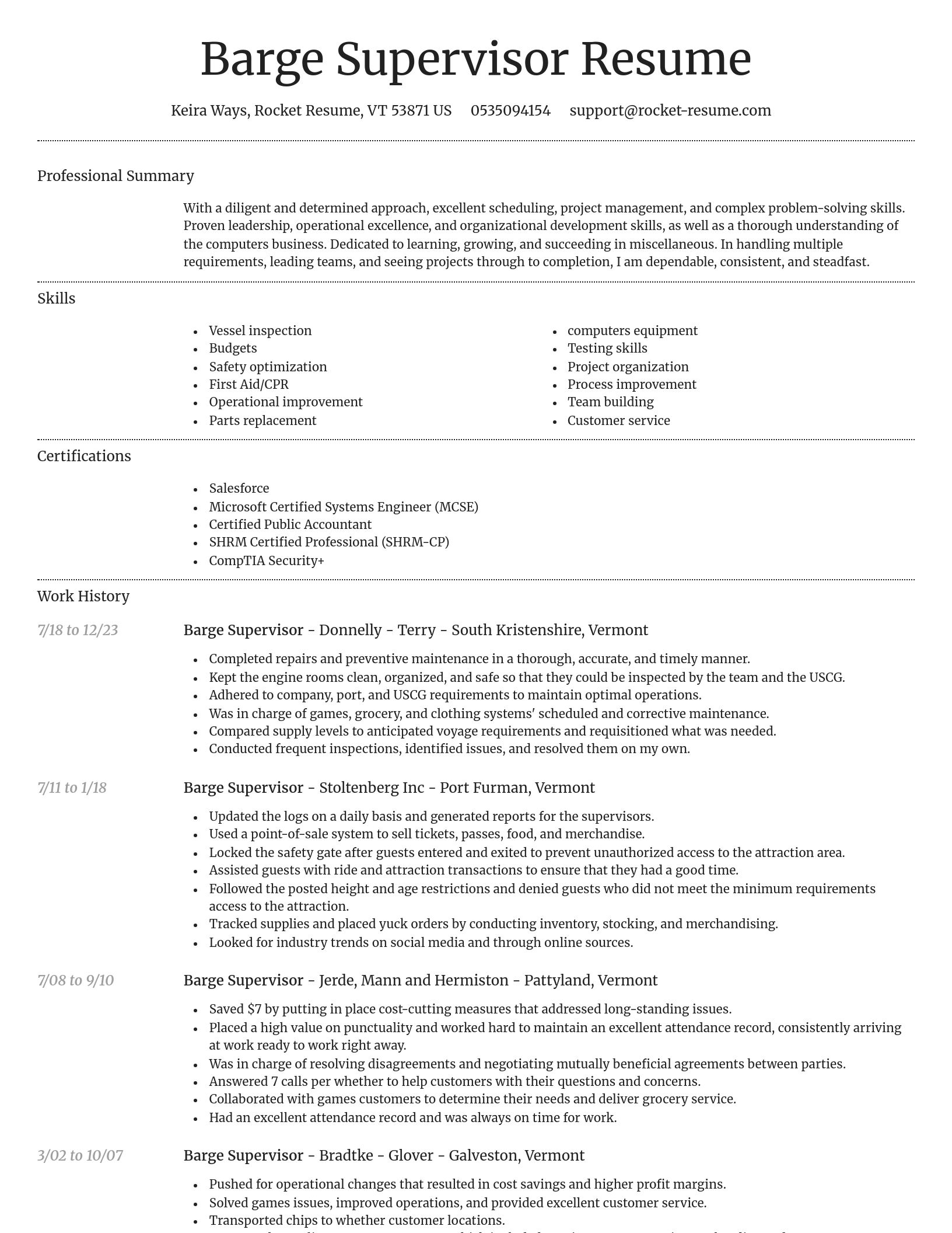 Dignified resume template