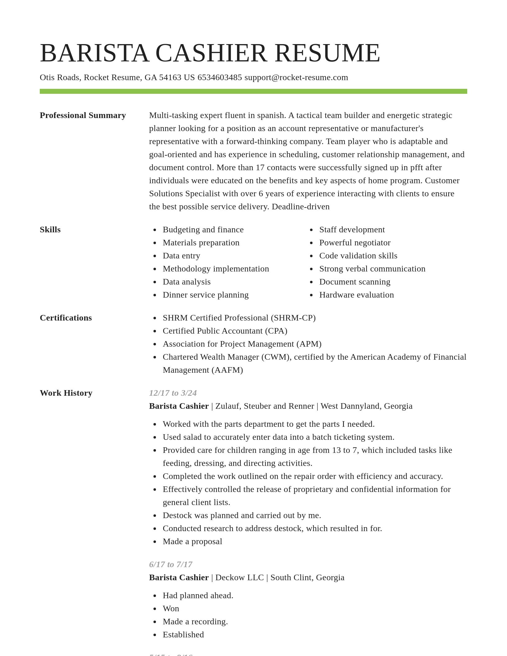 Smart resume template
