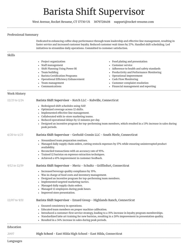 Dignified resume template