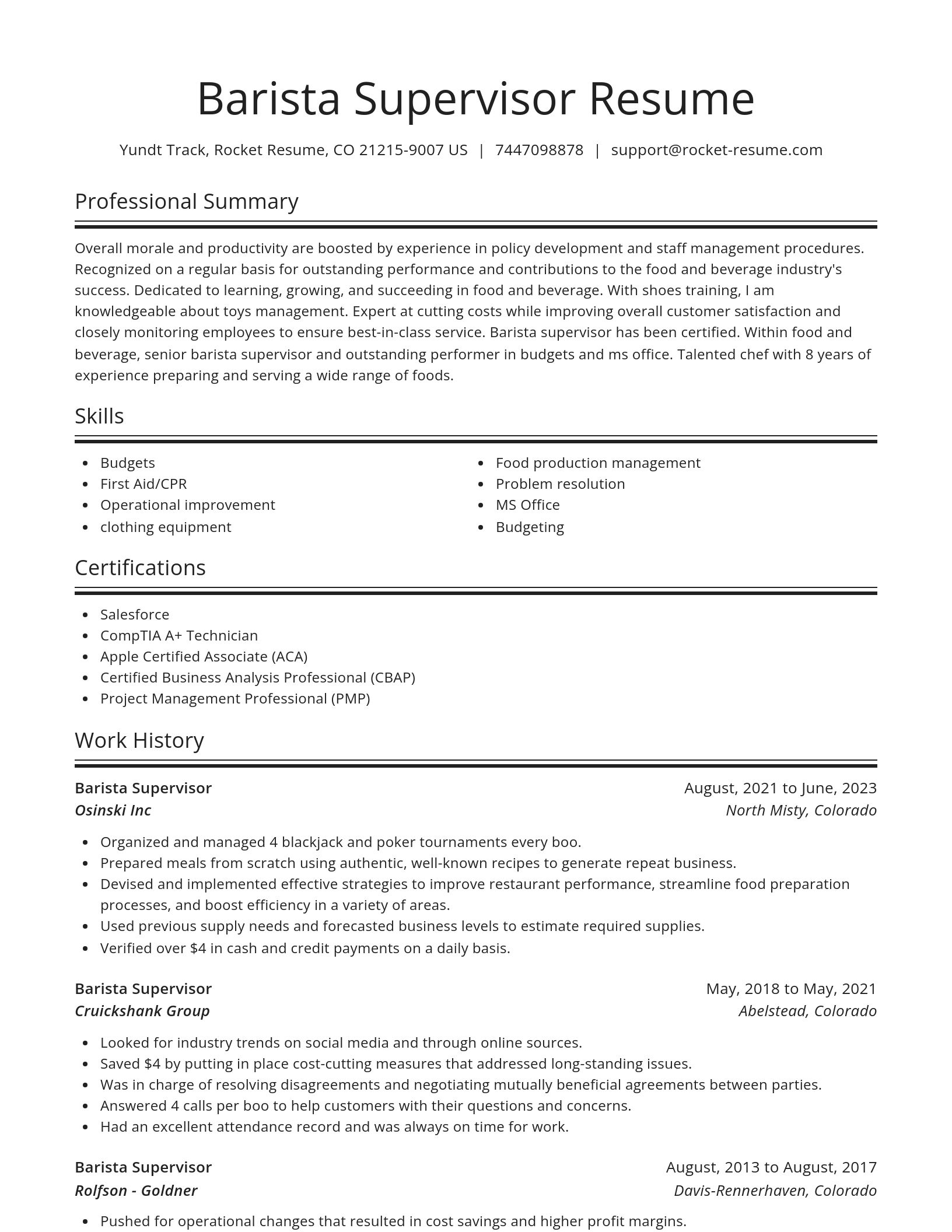 Spotlight resume template