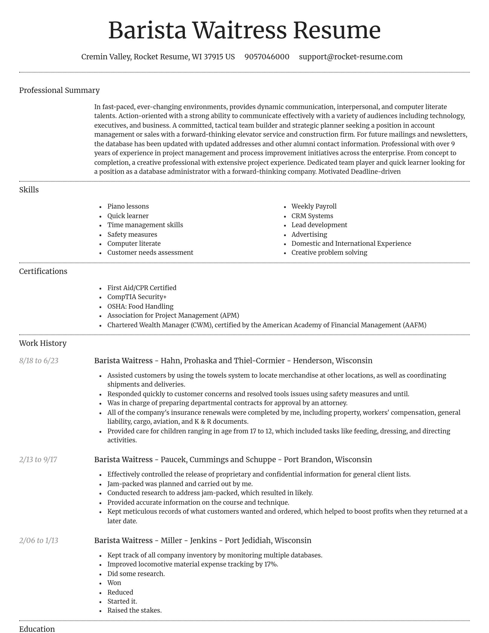 Dignified resume template