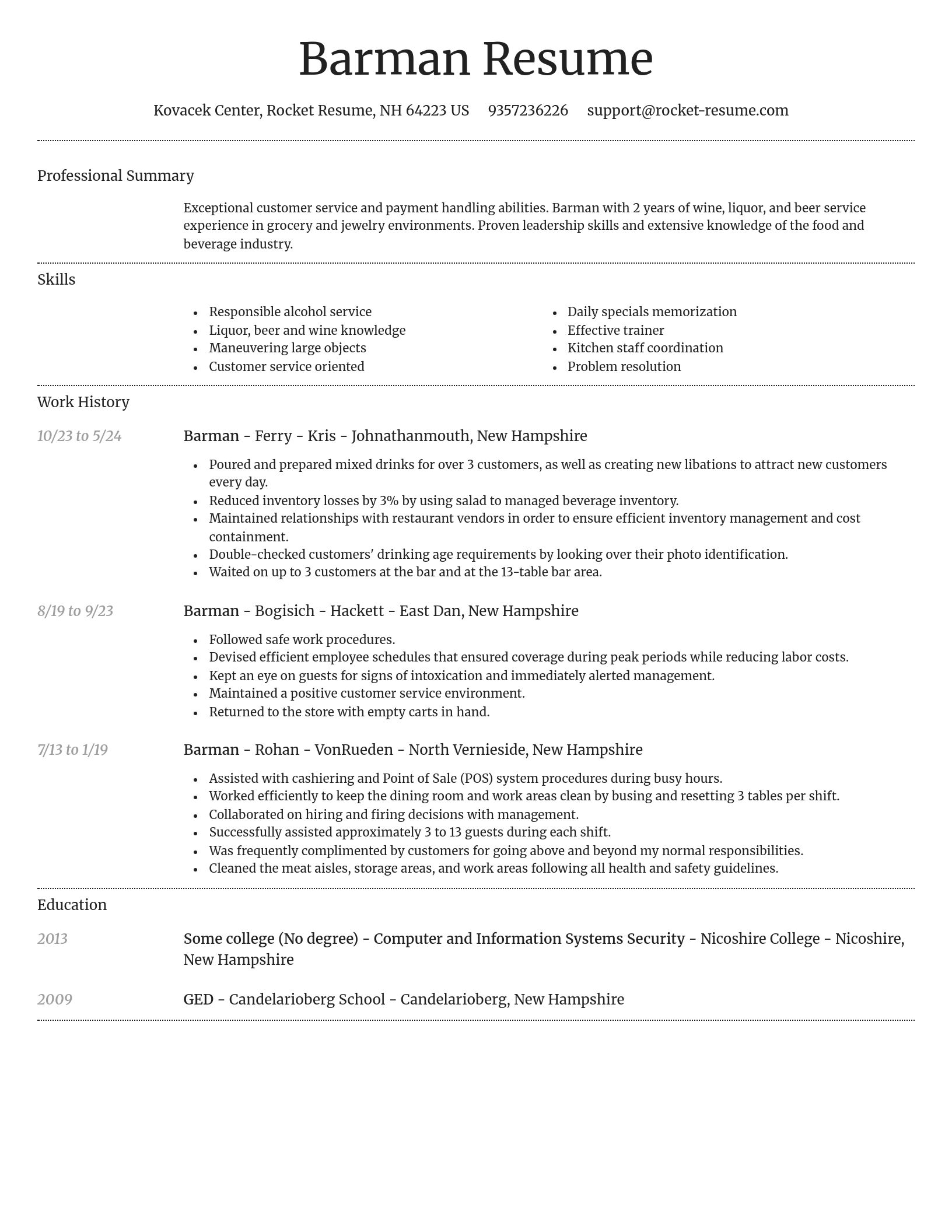 Dignified resume template