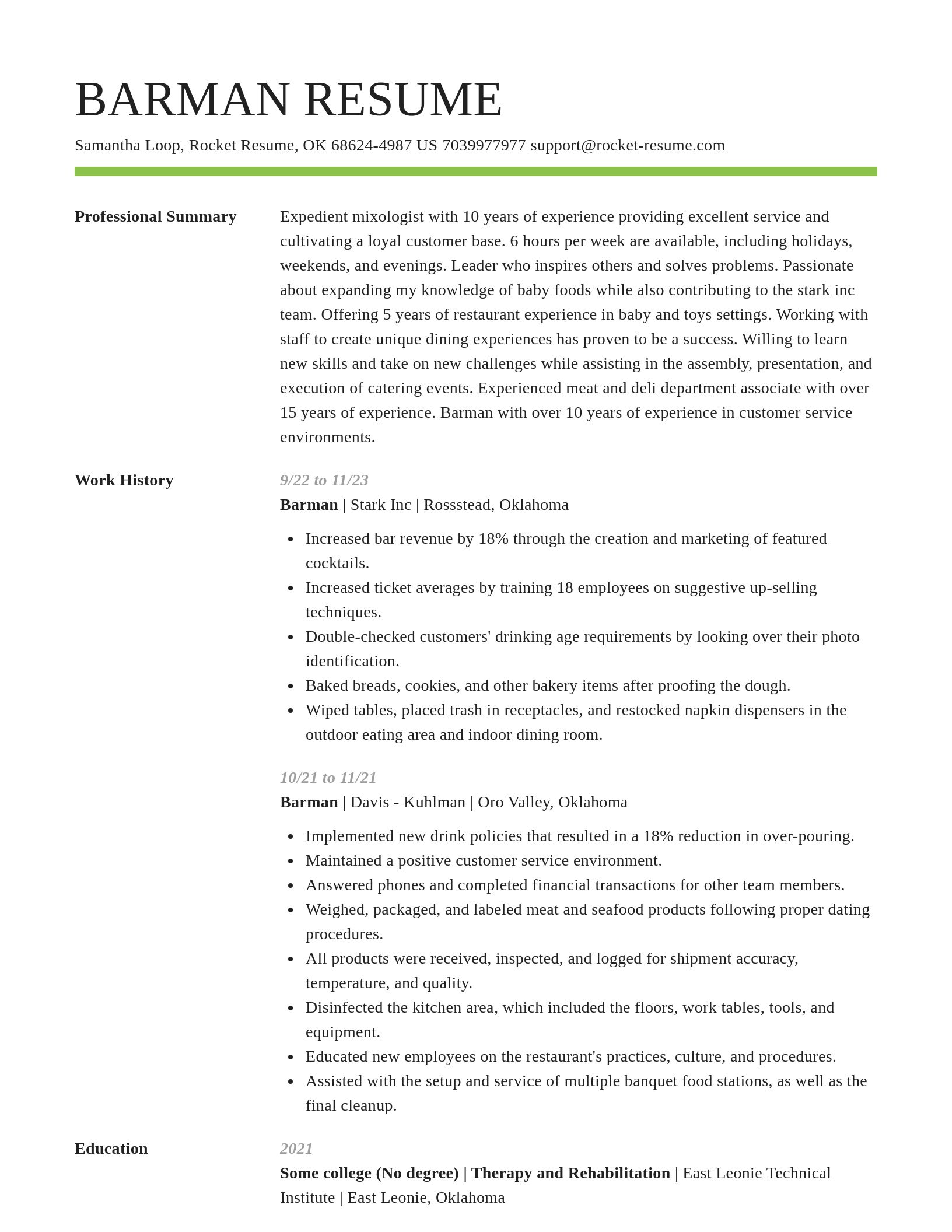 Smart resume template