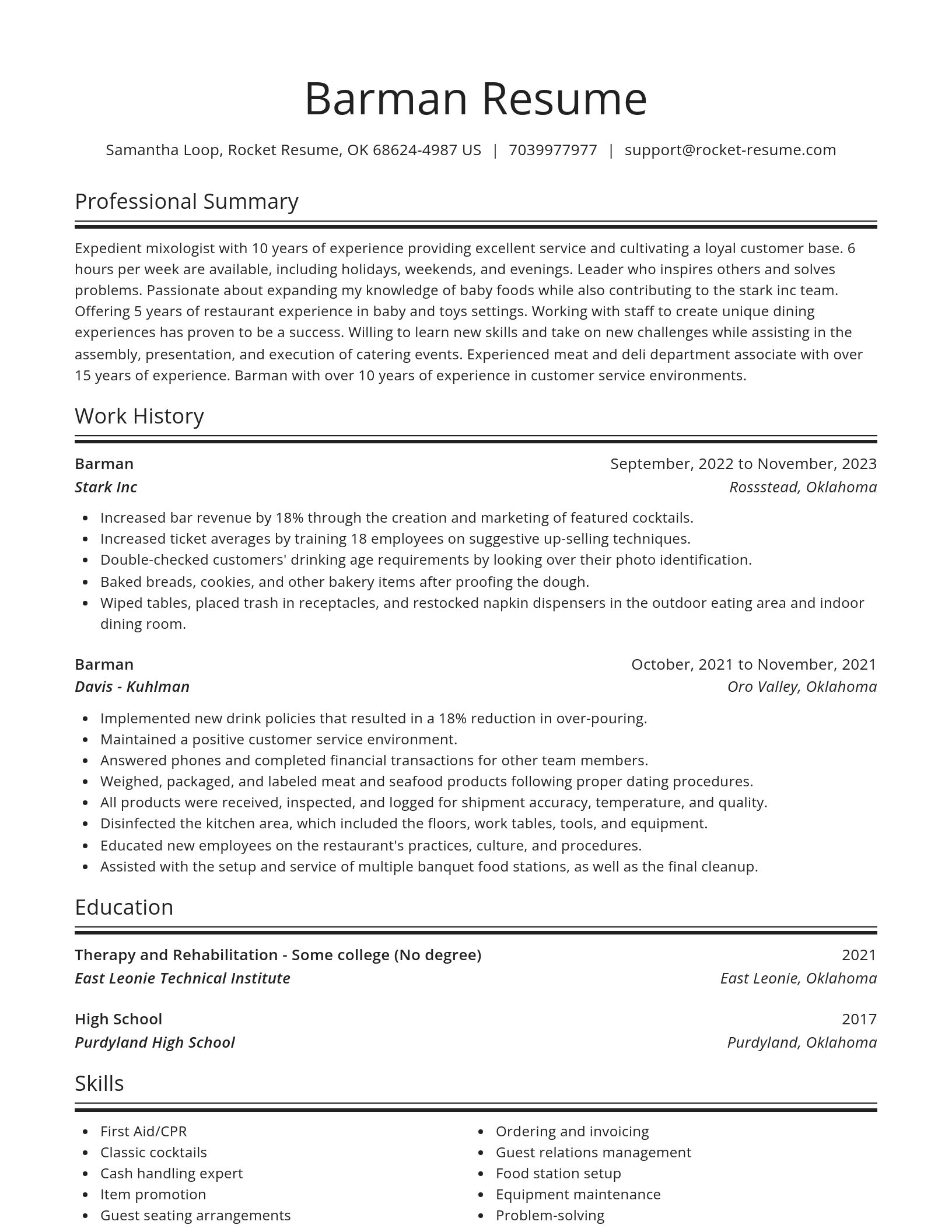 Spotlight resume template