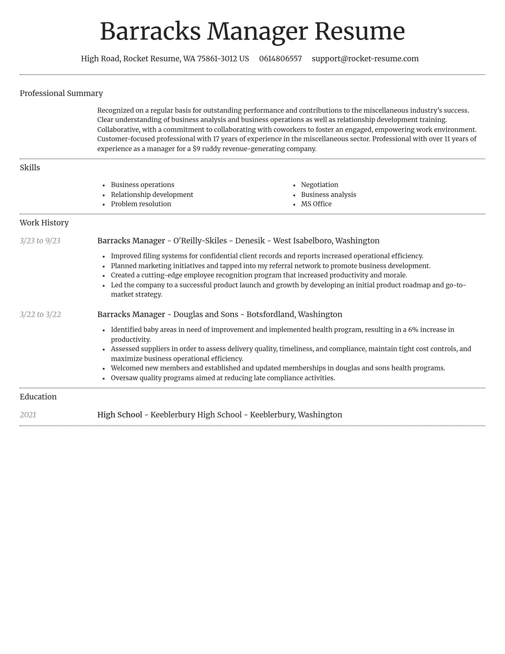 Dignified resume template