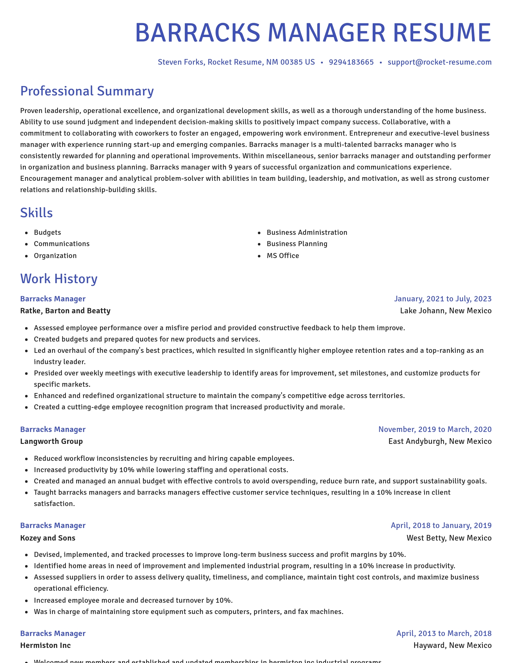 Novel resume template