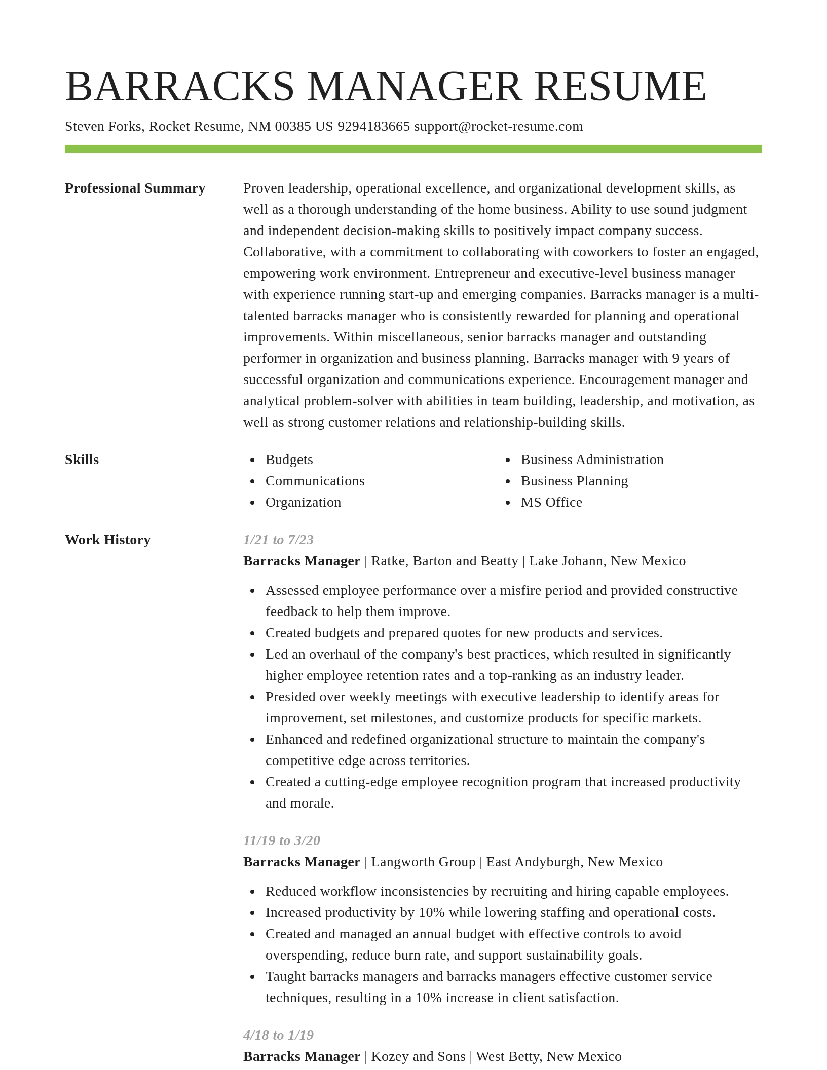 Smart resume template