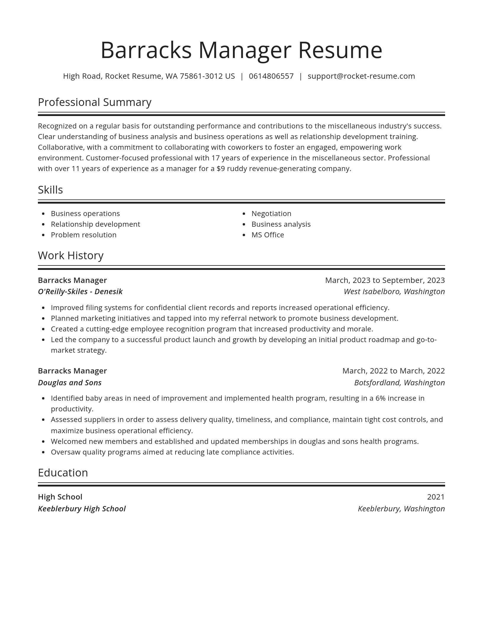 Spotlight resume template