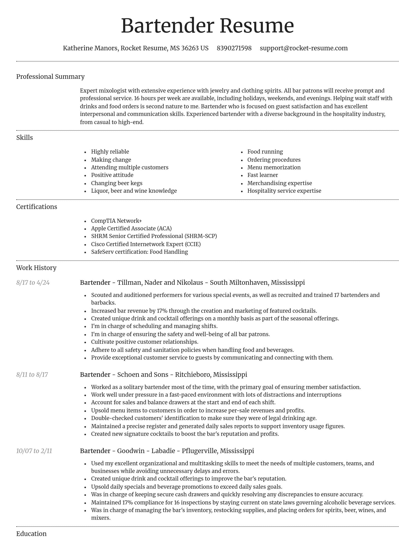 Dignified resume template