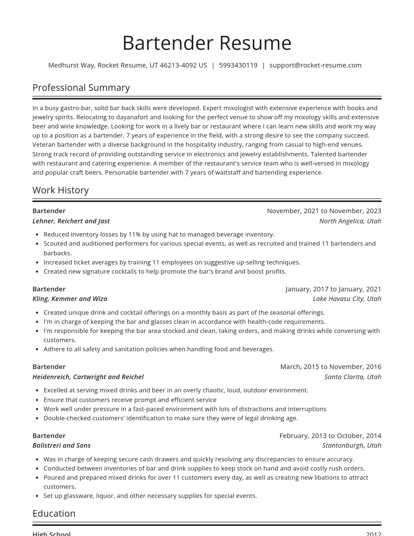 Spotlight resume template