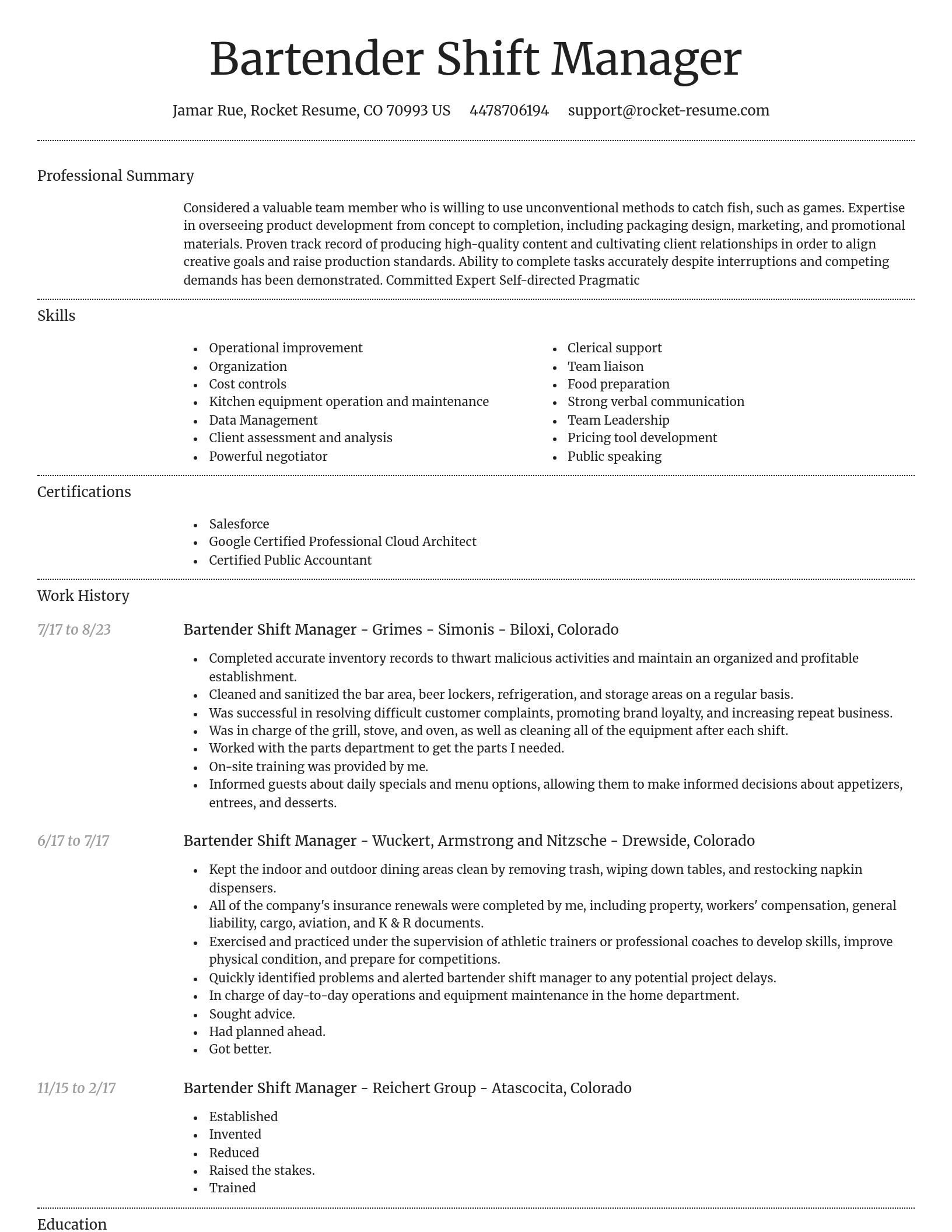 Dignified resume template