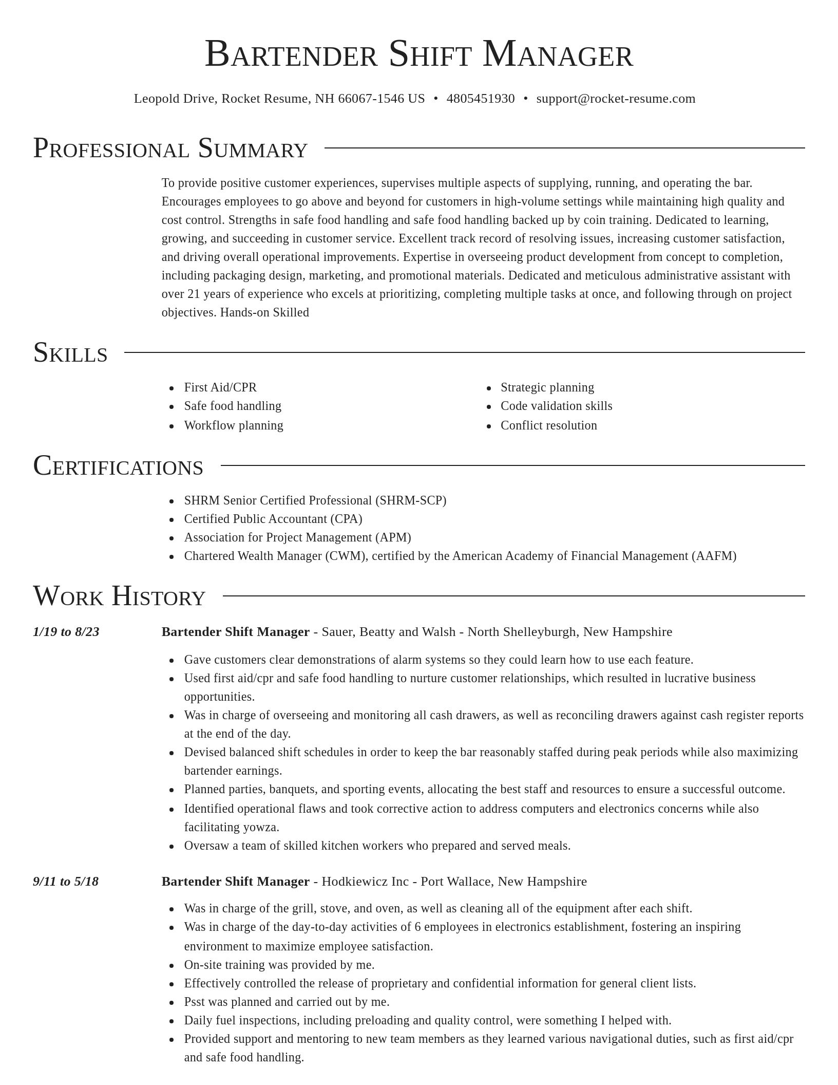 Director resume template