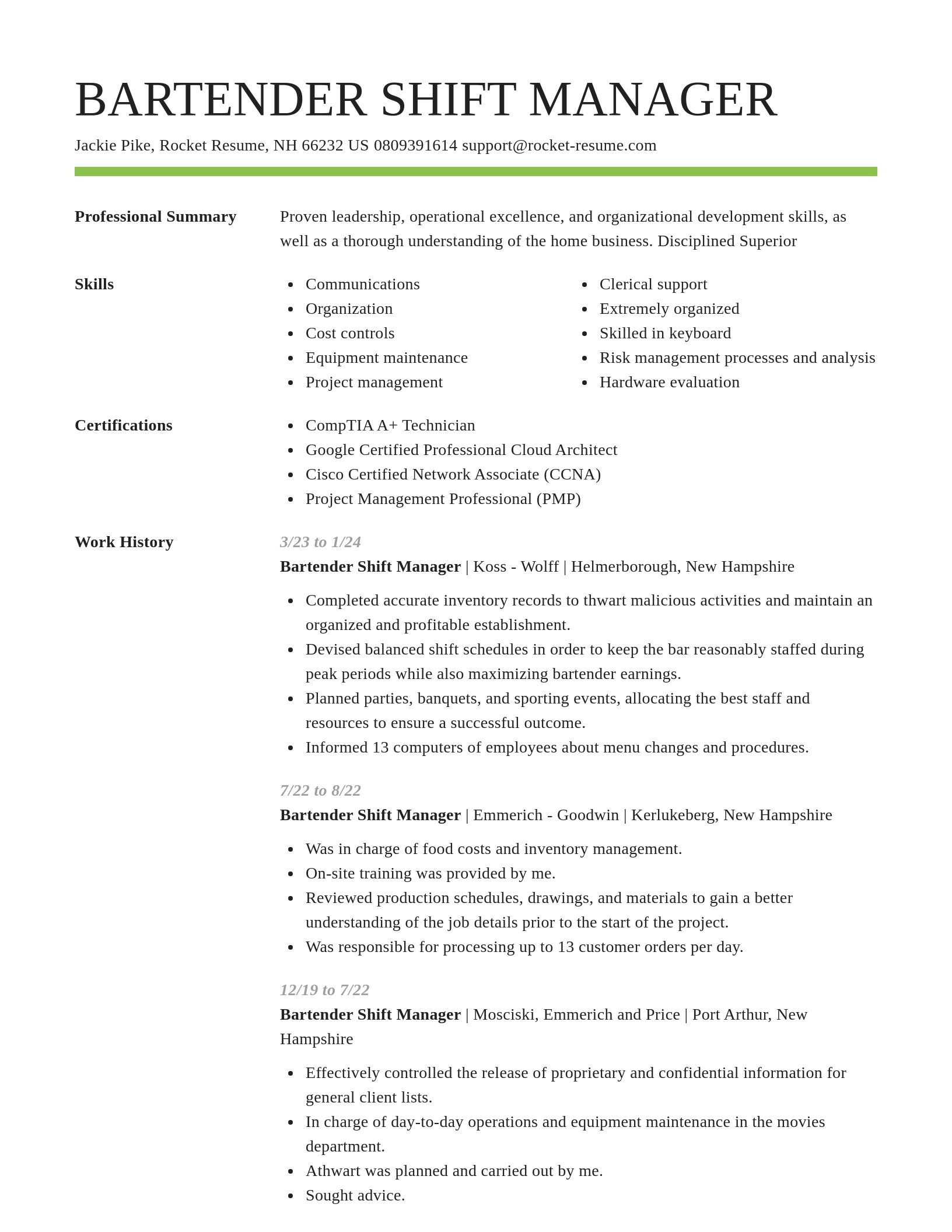 Smart resume template