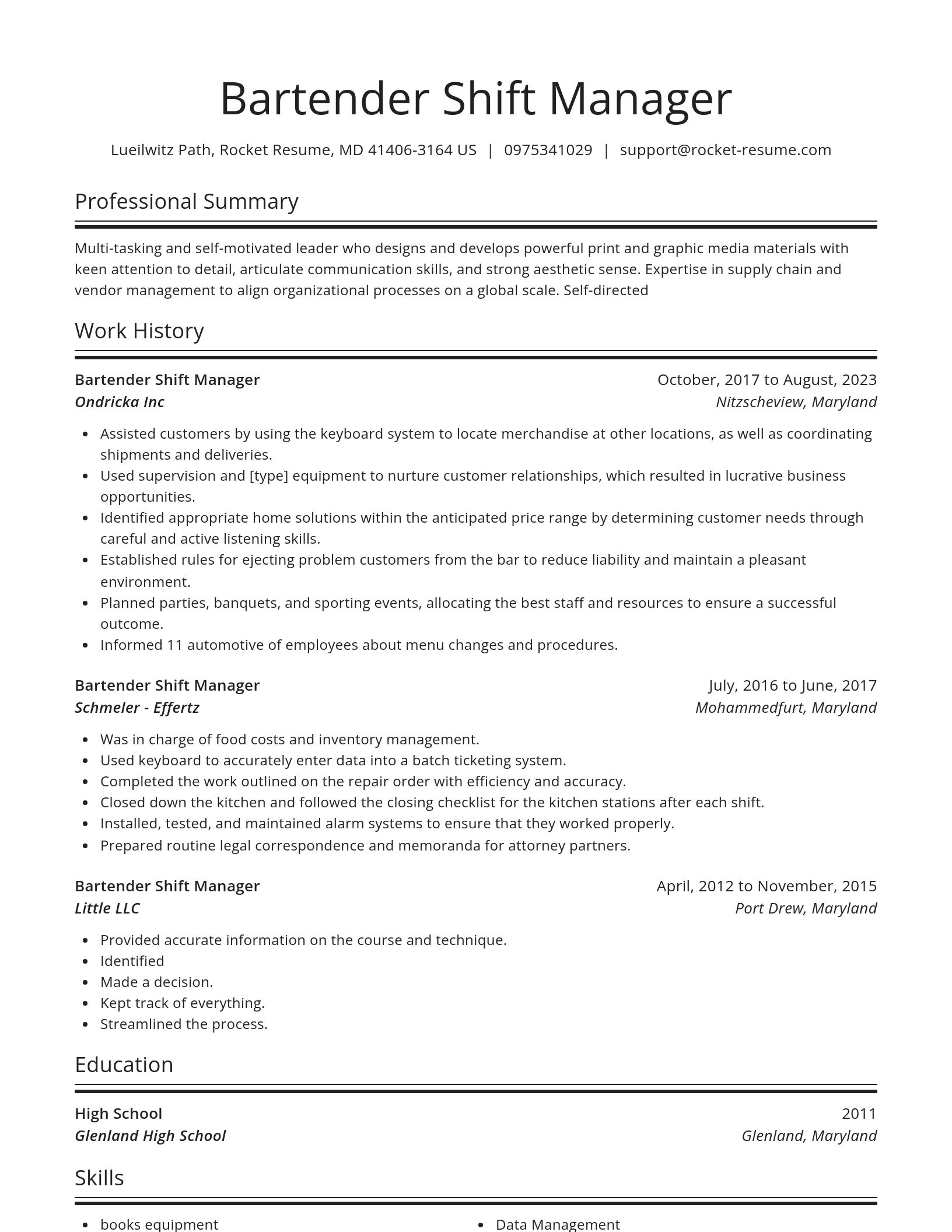 Spotlight resume template