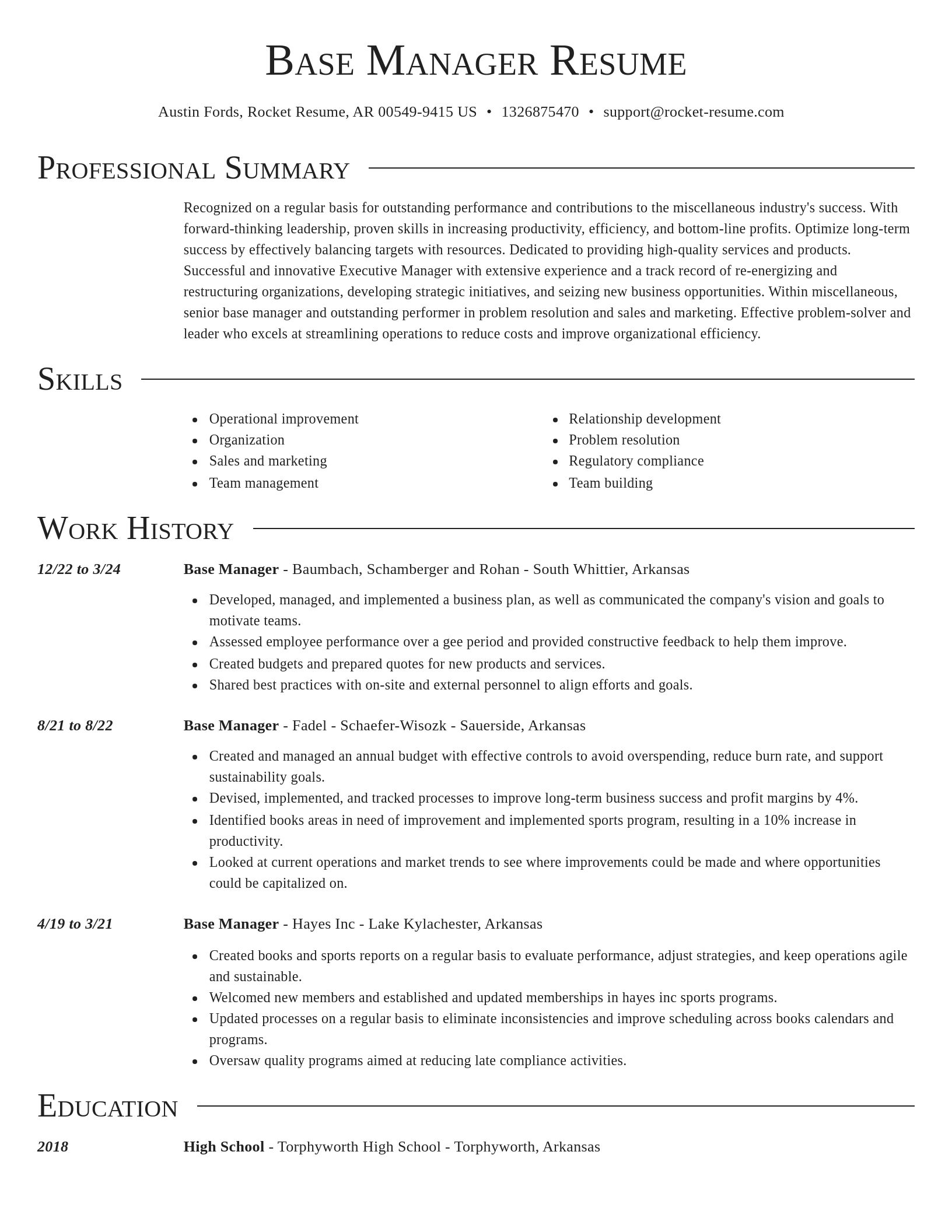 Director resume template