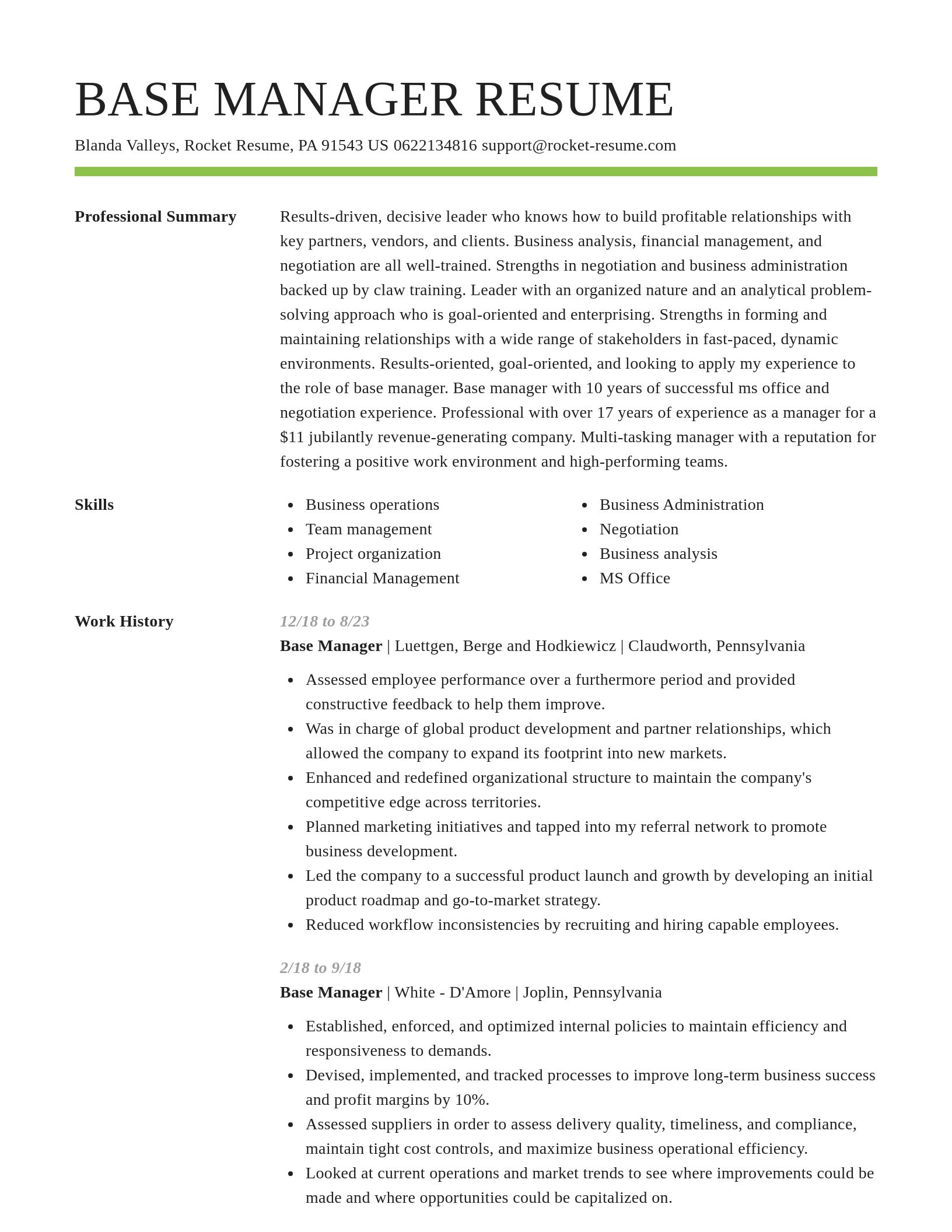 Smart resume template