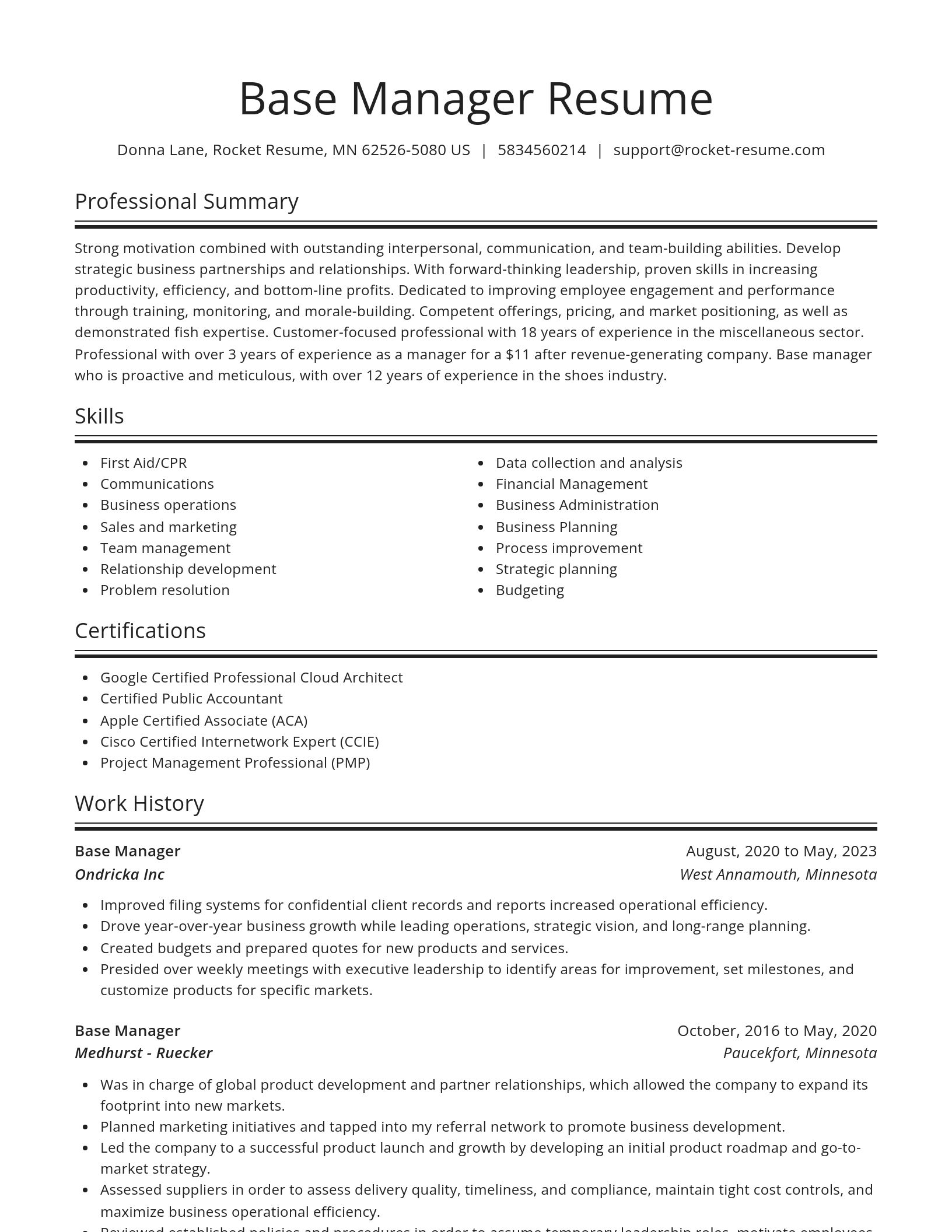 Spotlight resume template
