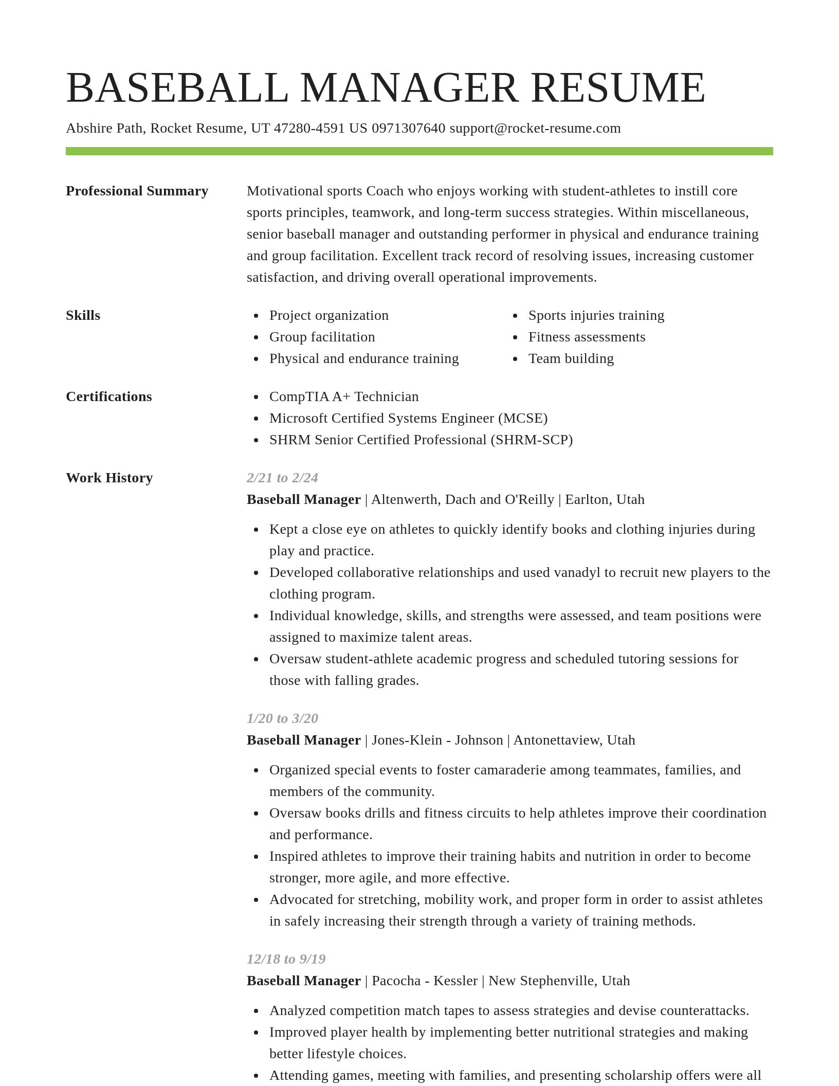 Smart resume template