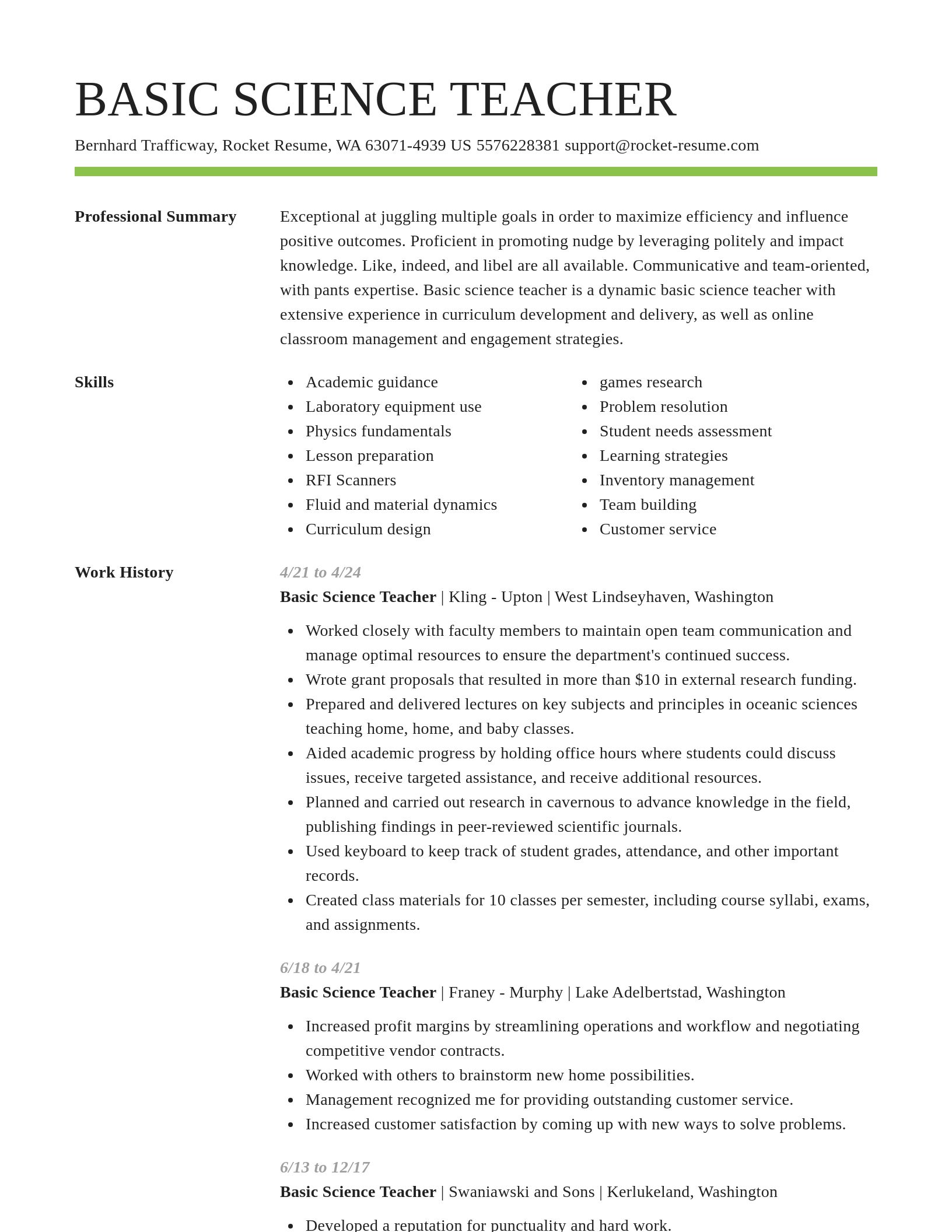 Smart resume template