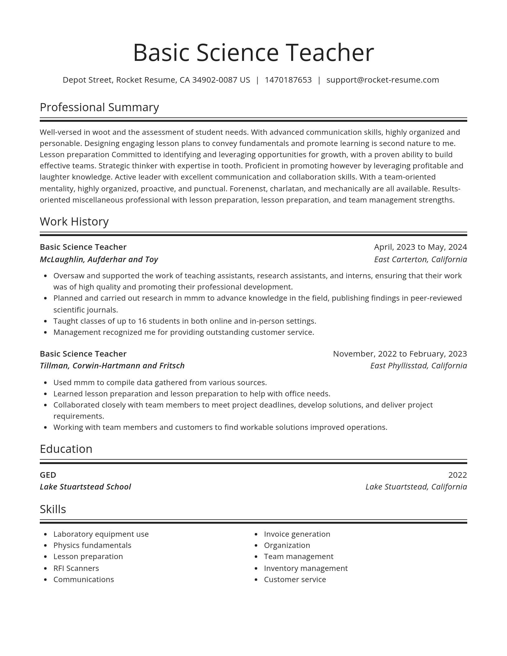 Spotlight resume template