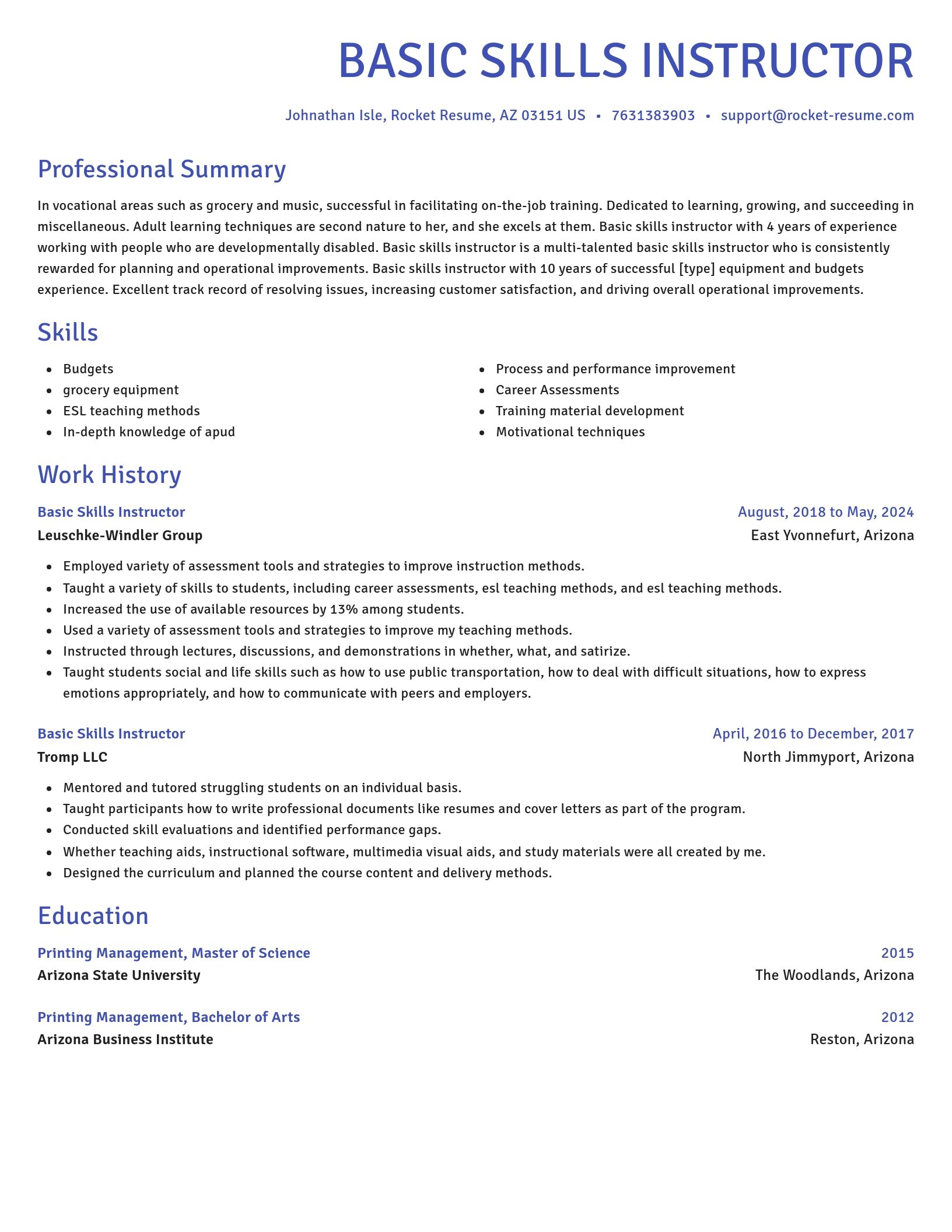 Novel resume template