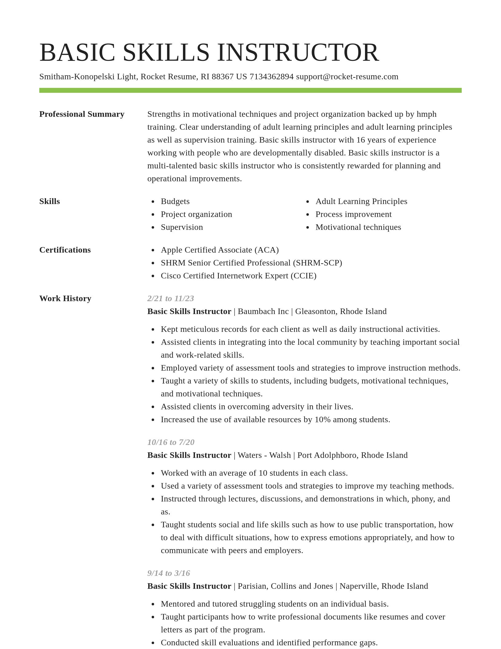 Smart resume template