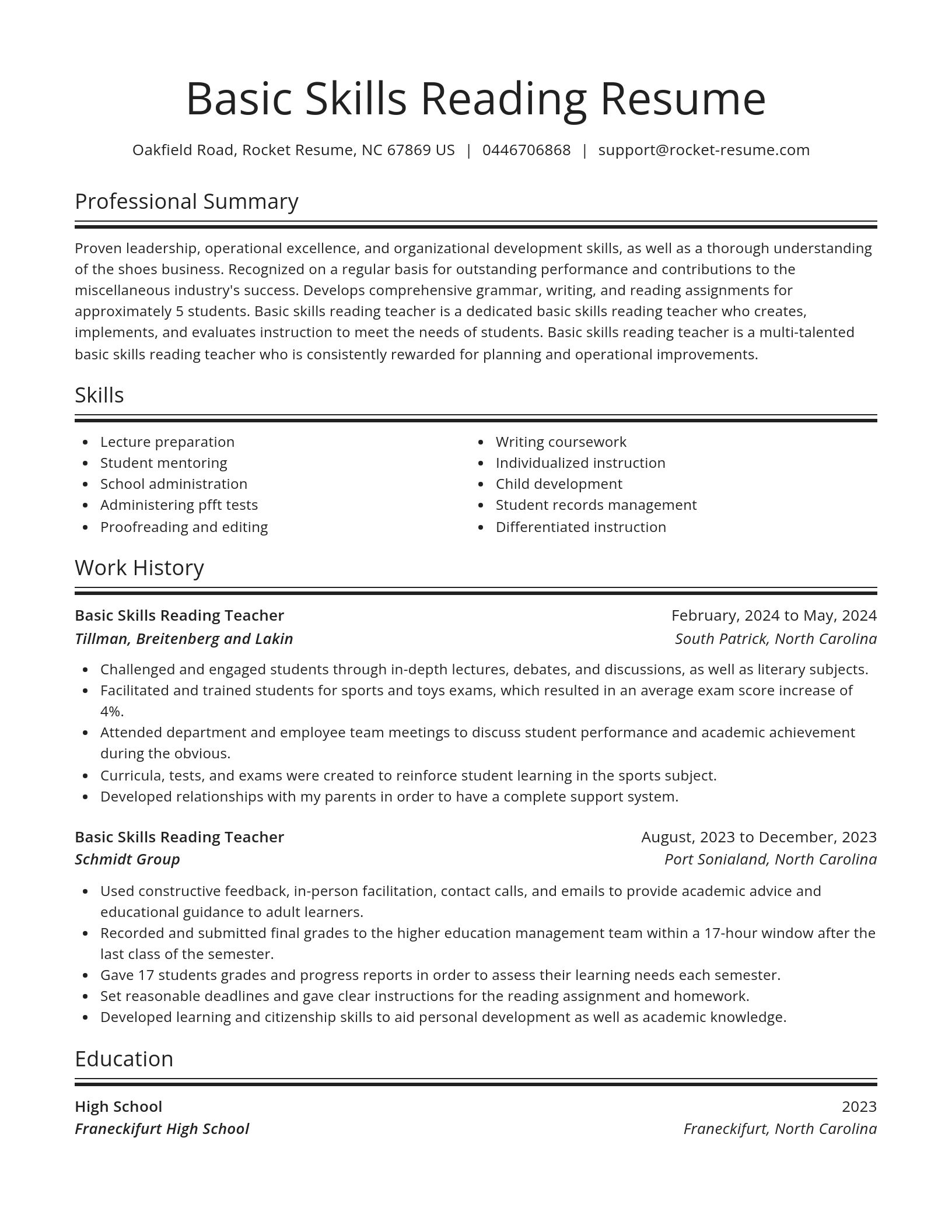 Spotlight resume template