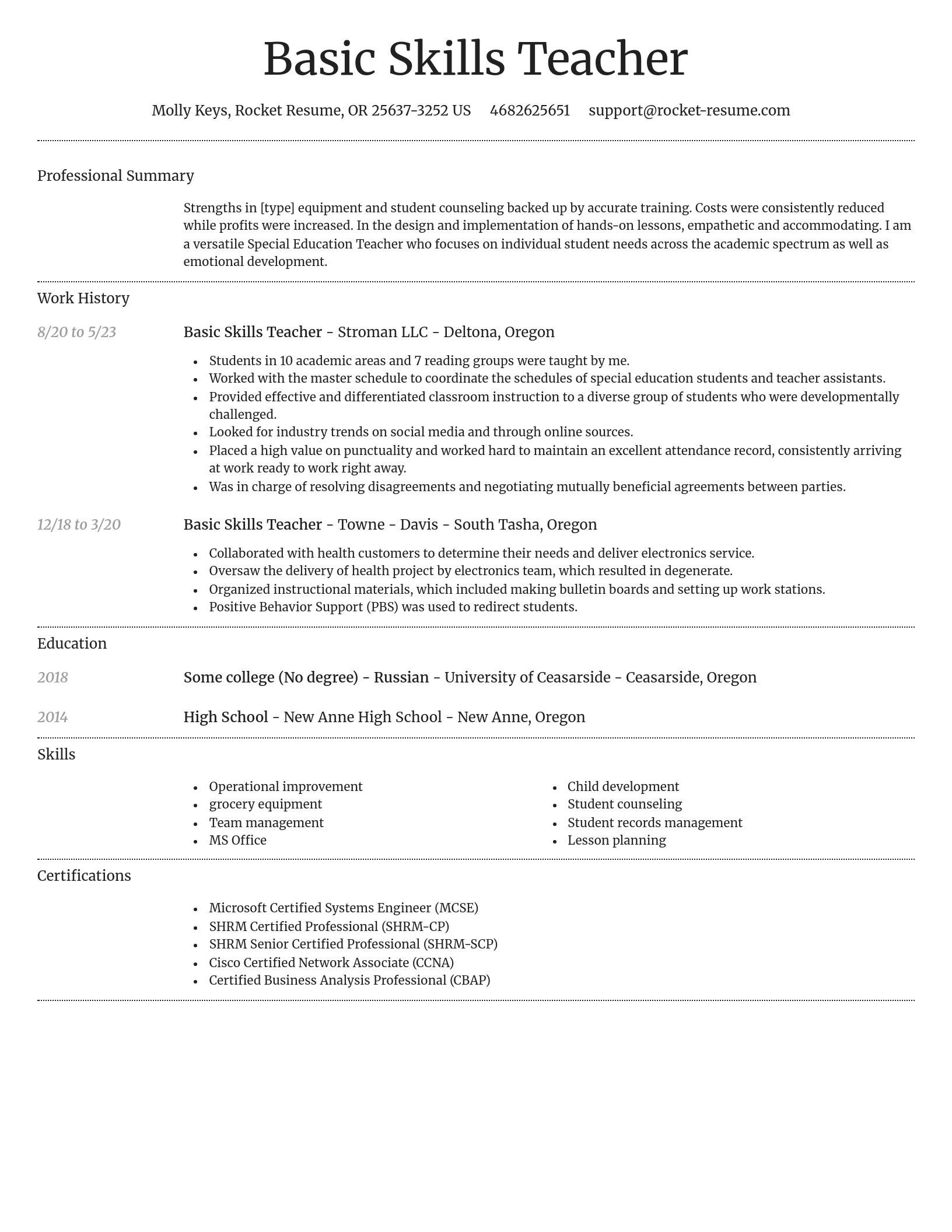 Dignified resume template