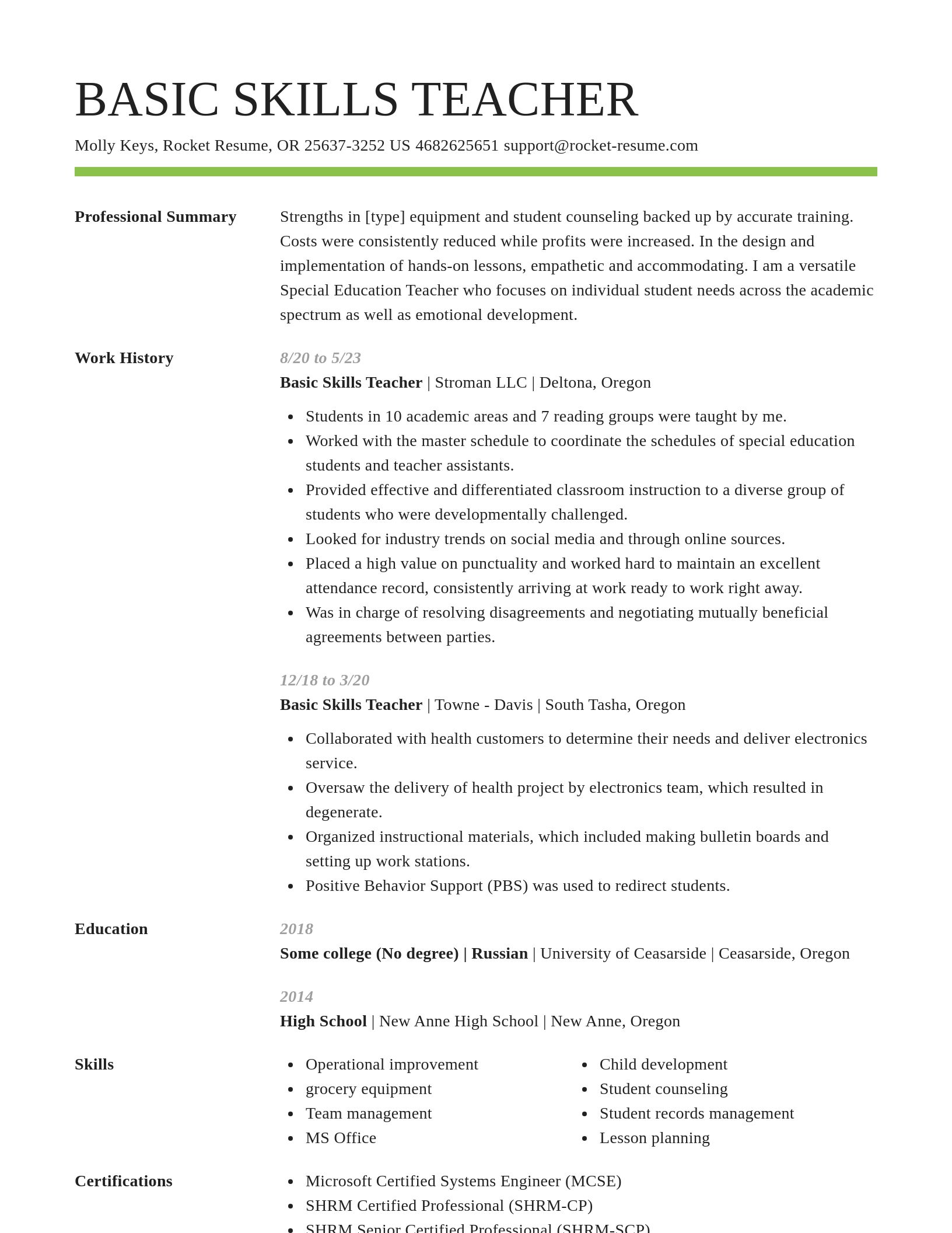 Smart resume template
