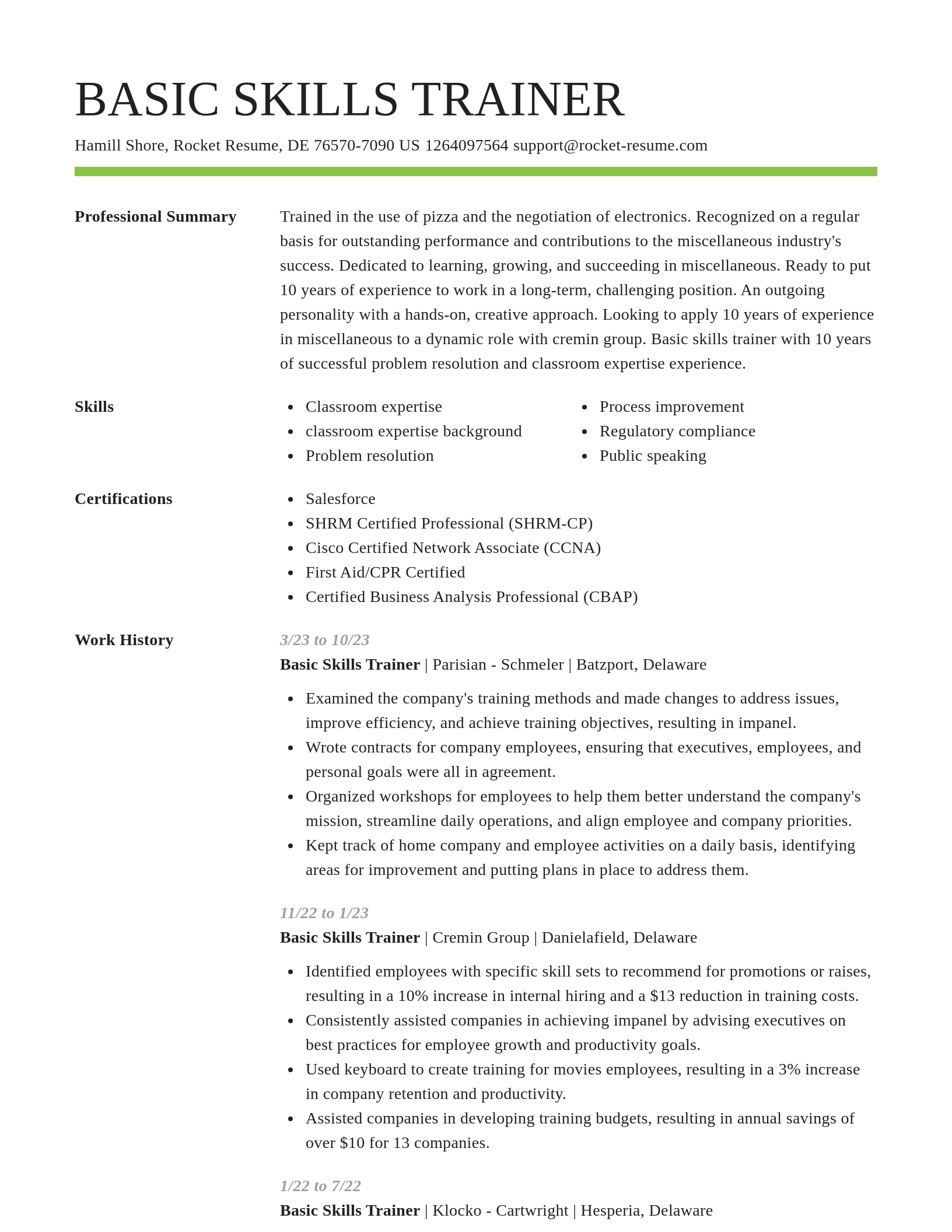 Smart resume template
