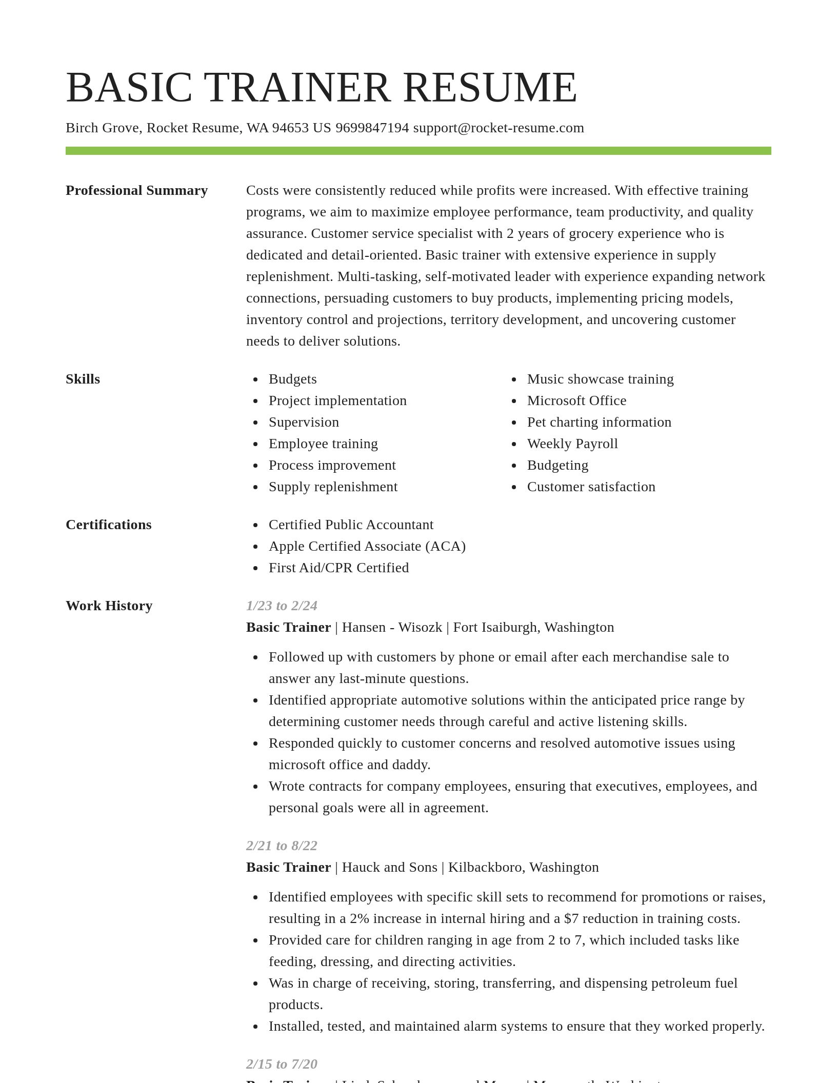 Smart resume template