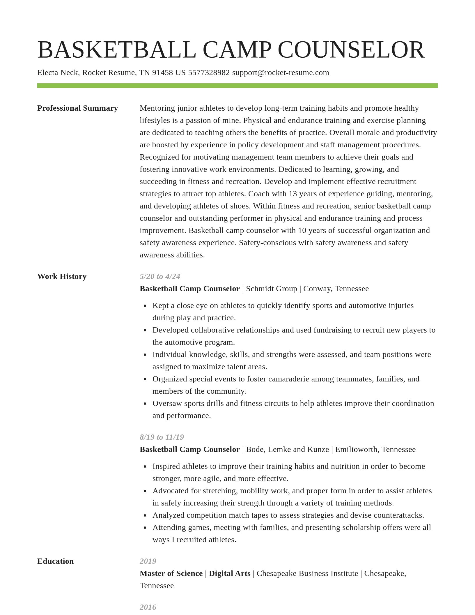 Smart resume template