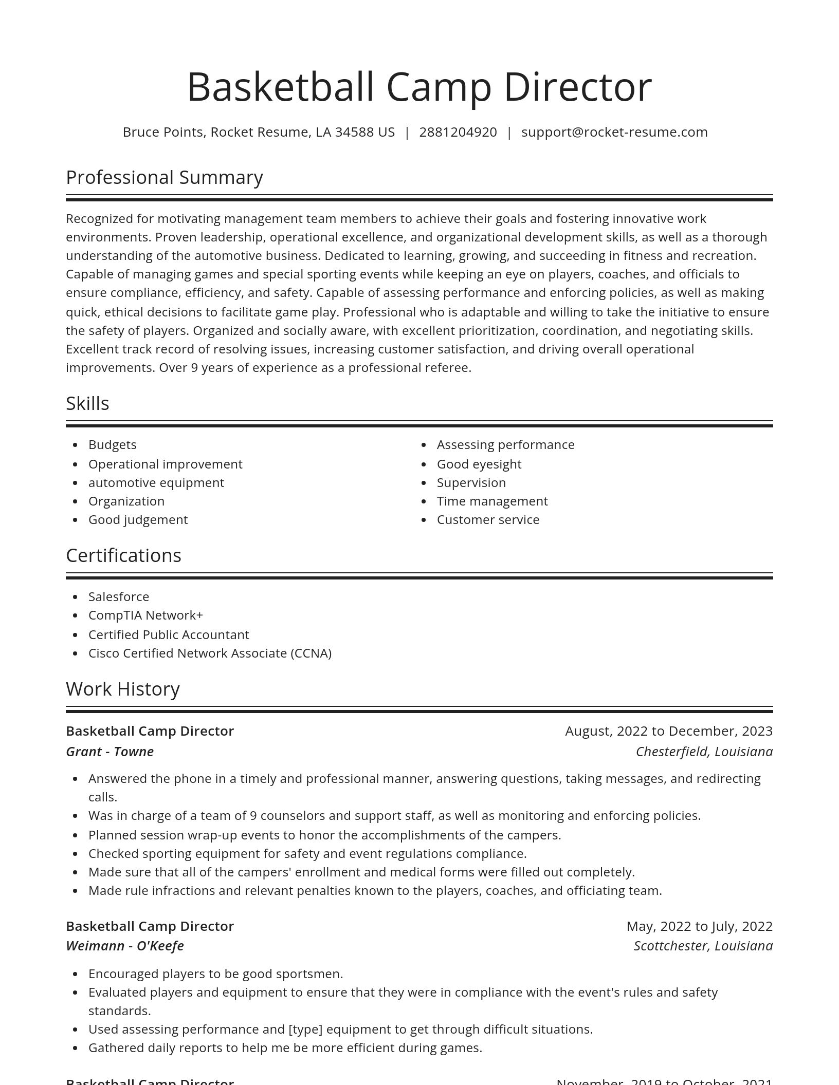 Spotlight resume template