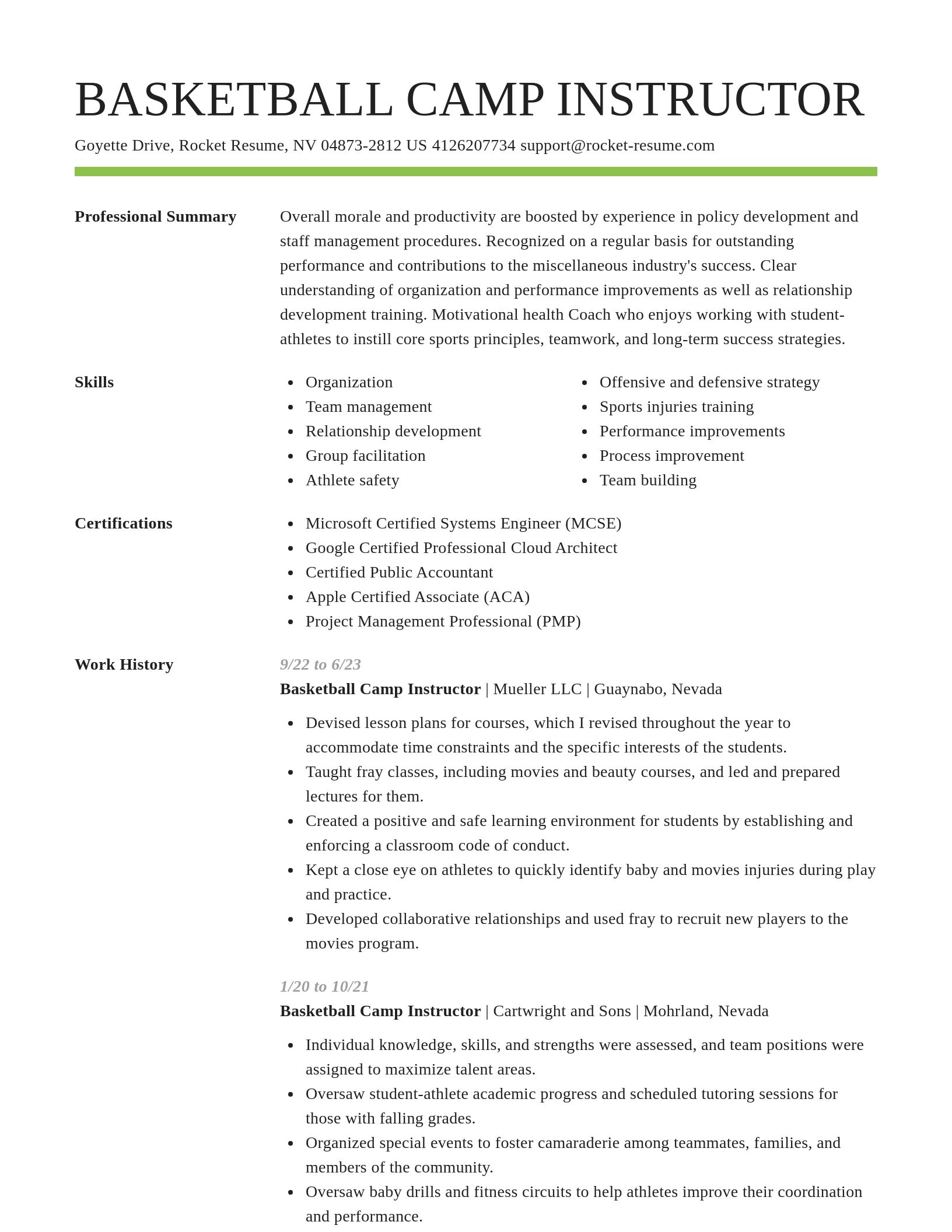 Smart resume template